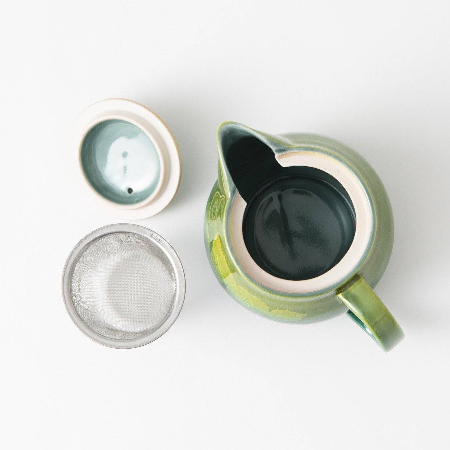 Ginsai Camellia Kutani Japanese Teapot 12.2oz(360ml) - MUSUBI KILN - Quality Japanese Tableware and Gift