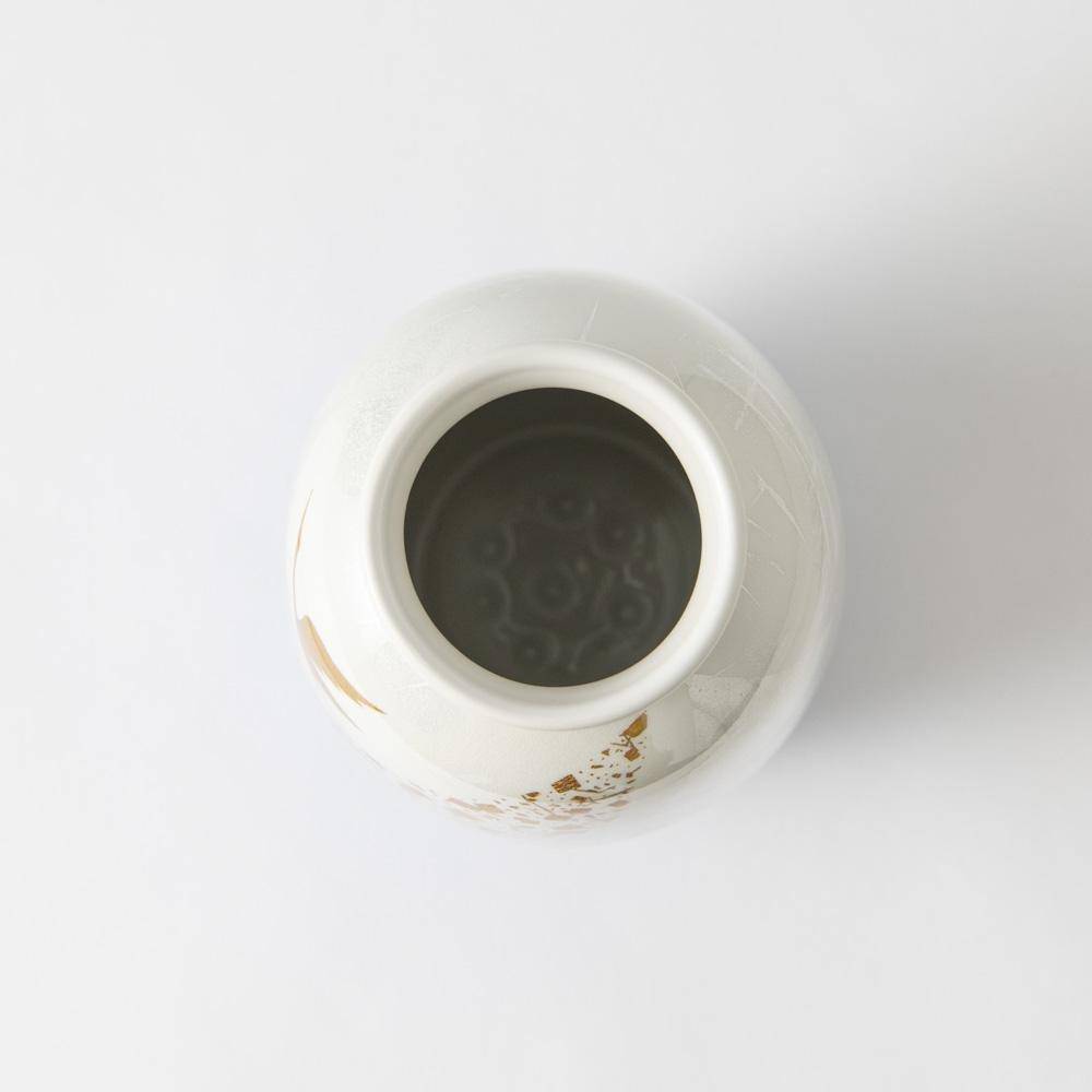 Ginsai Crane Kutani Japanese Flower Vase - MUSUBI KILN - Quality Japanese Tableware and Gift