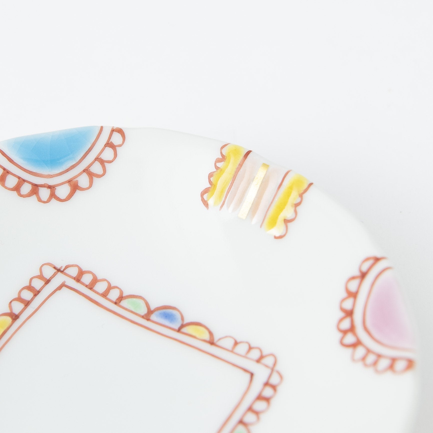 Ginshu Kiln Kutani Round Sauce Plate Set - MUSUBI KILN - Quality Japanese Tableware and Gift