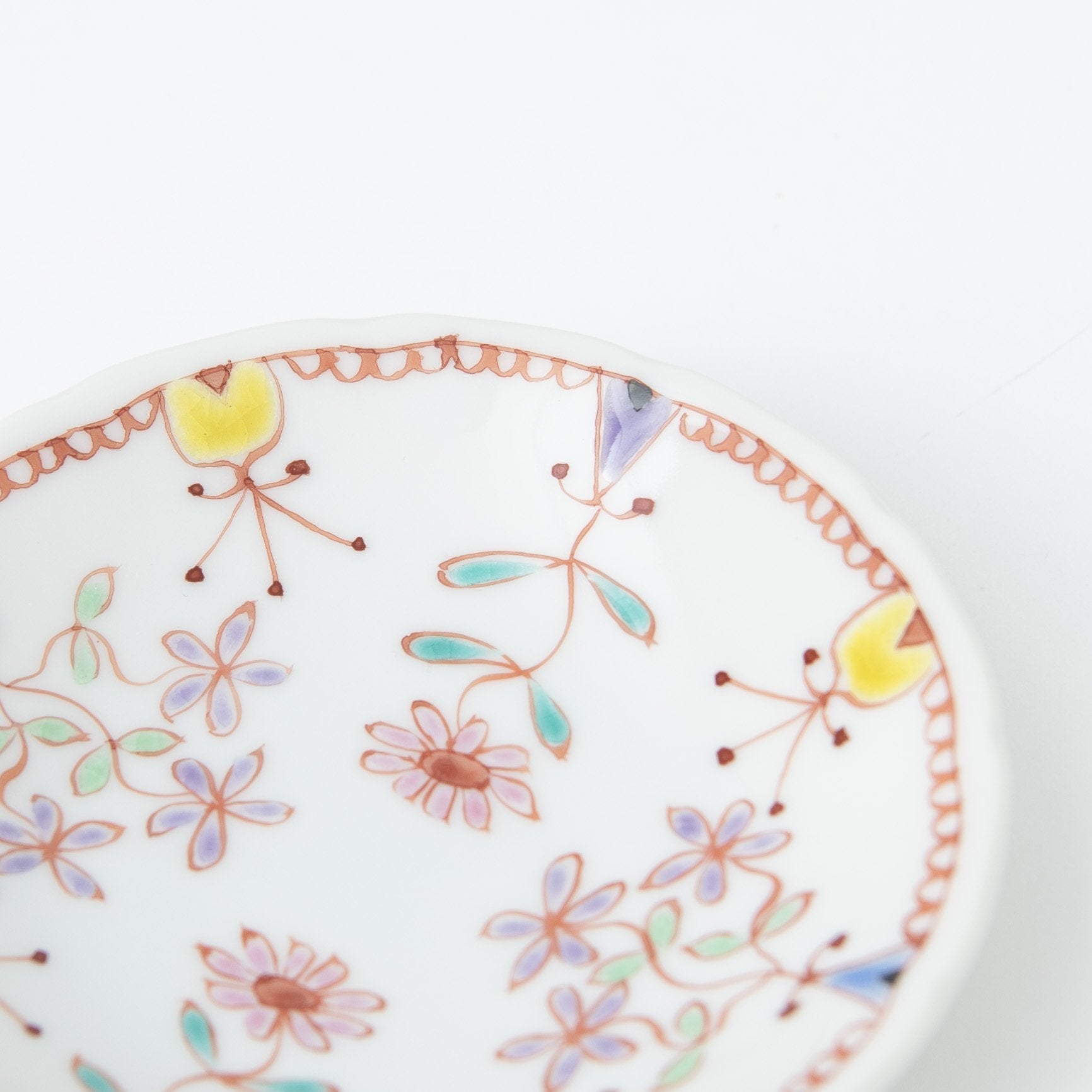 Ginshu Kiln Kutani Round Sauce Plate Set - MUSUBI KILN - Quality Japanese Tableware and Gift