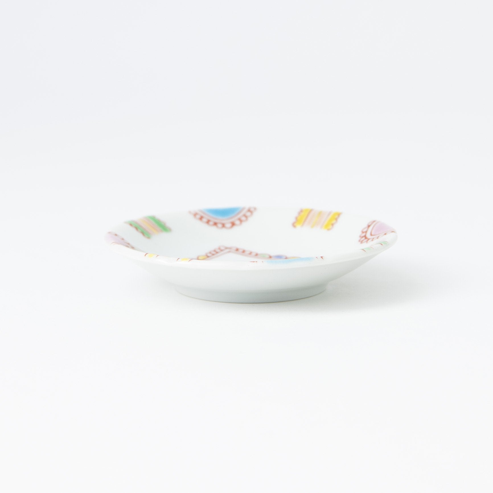 Ginshu Kiln Kutani Round Sauce Plate Set - MUSUBI KILN - Quality Japanese Tableware and Gift