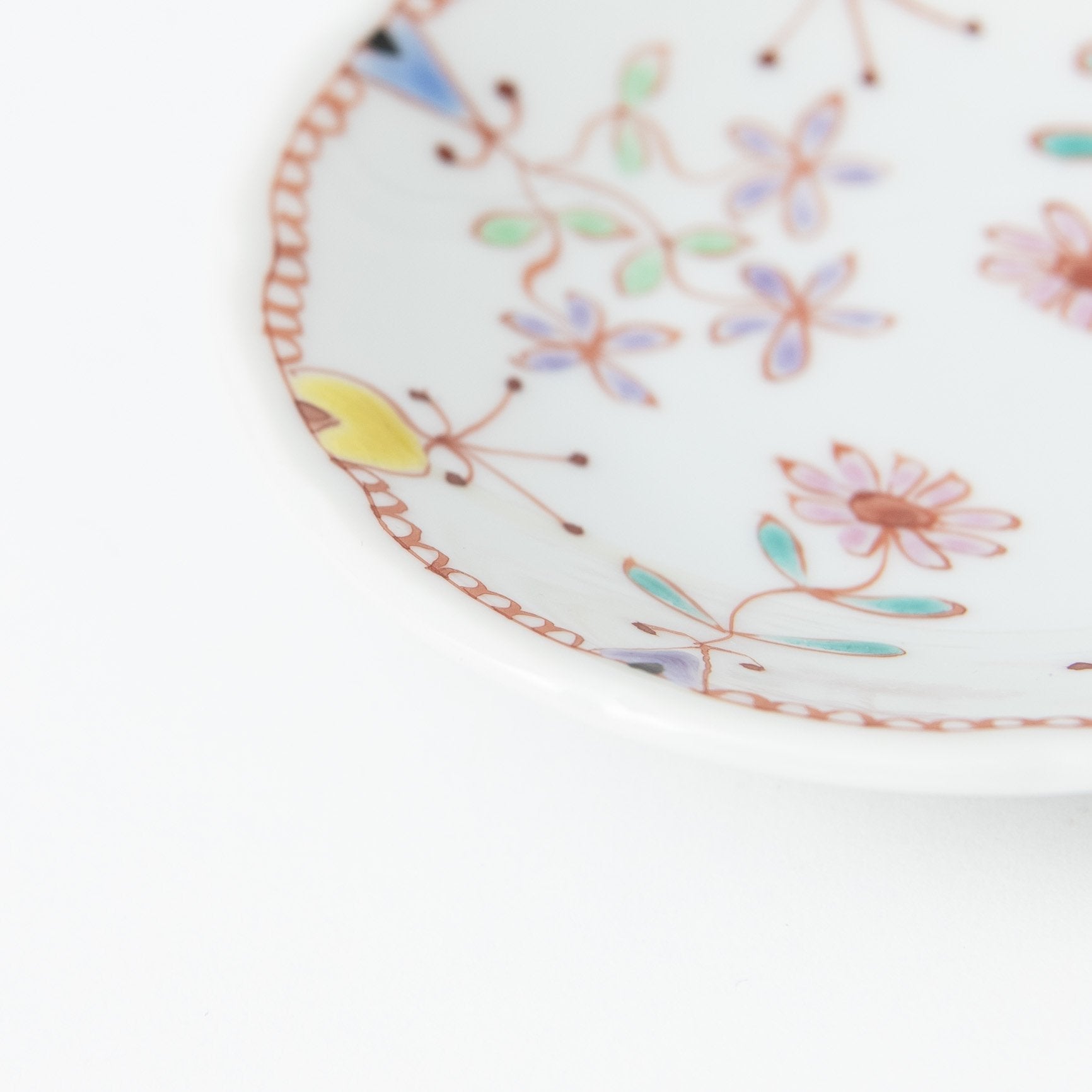 Ginshu Kiln Kutani Round Sauce Plate Set - MUSUBI KILN - Quality Japanese Tableware and Gift