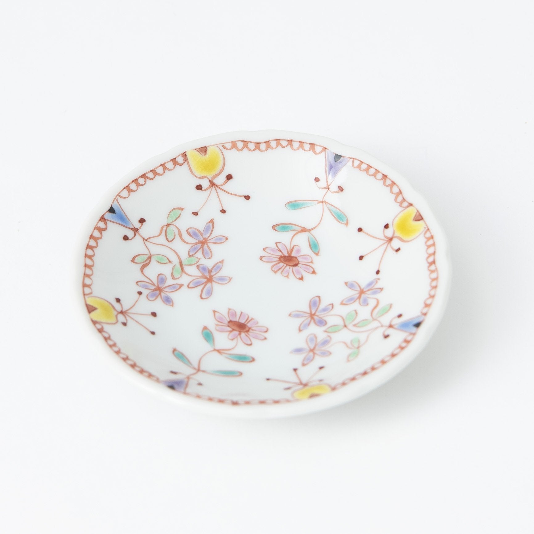 Ginshu Kiln Kutani Round Sauce Plate Set - MUSUBI KILN - Quality Japanese Tableware and Gift