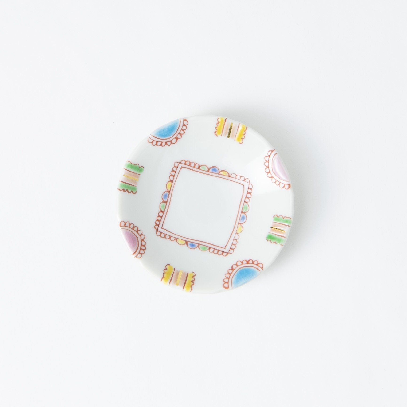 Ginshu Kiln Kutani Round Sauce Plate Set - MUSUBI KILN - Quality Japanese Tableware and Gift