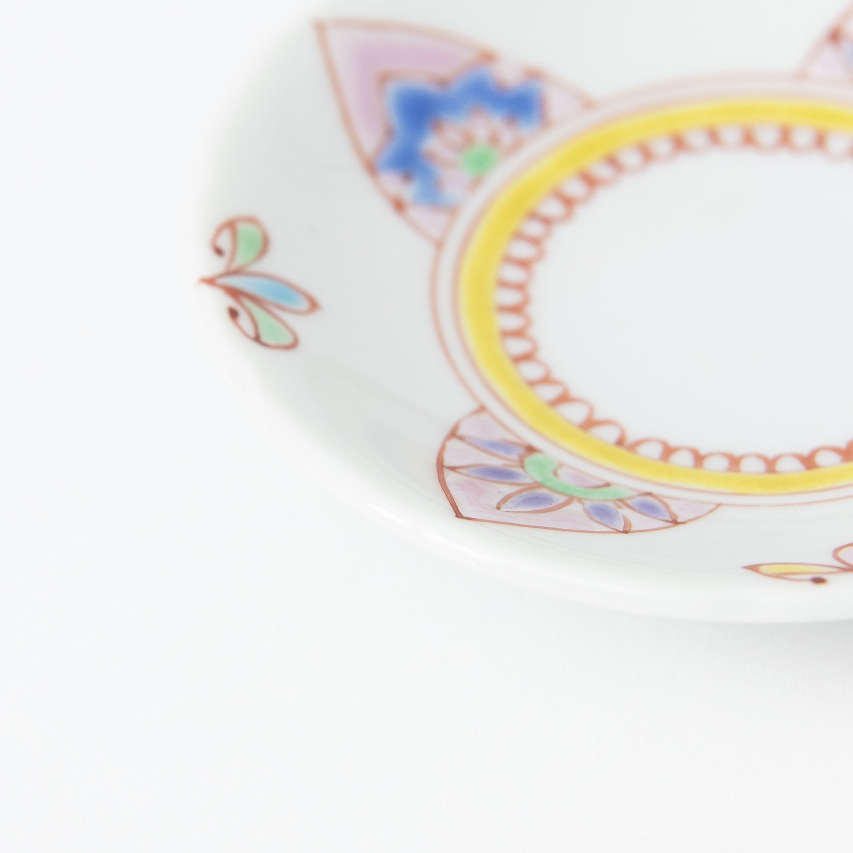 Ginshu Kiln Kutani Round Sauce Plate Set - MUSUBI KILN - Quality Japanese Tableware and Gift