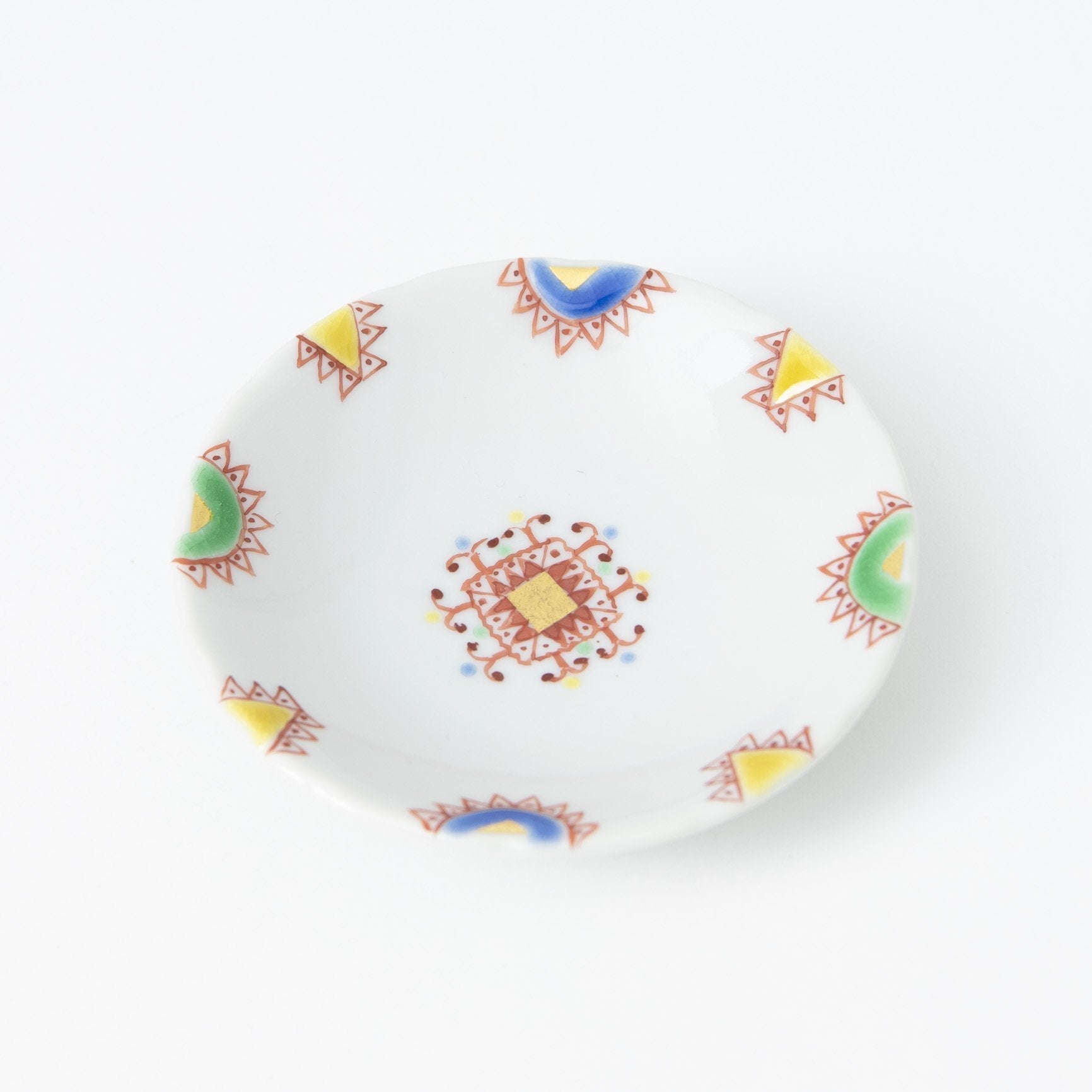 Ginshu Kiln Kutani Round Sauce Plate Set - MUSUBI KILN - Quality Japanese Tableware and Gift