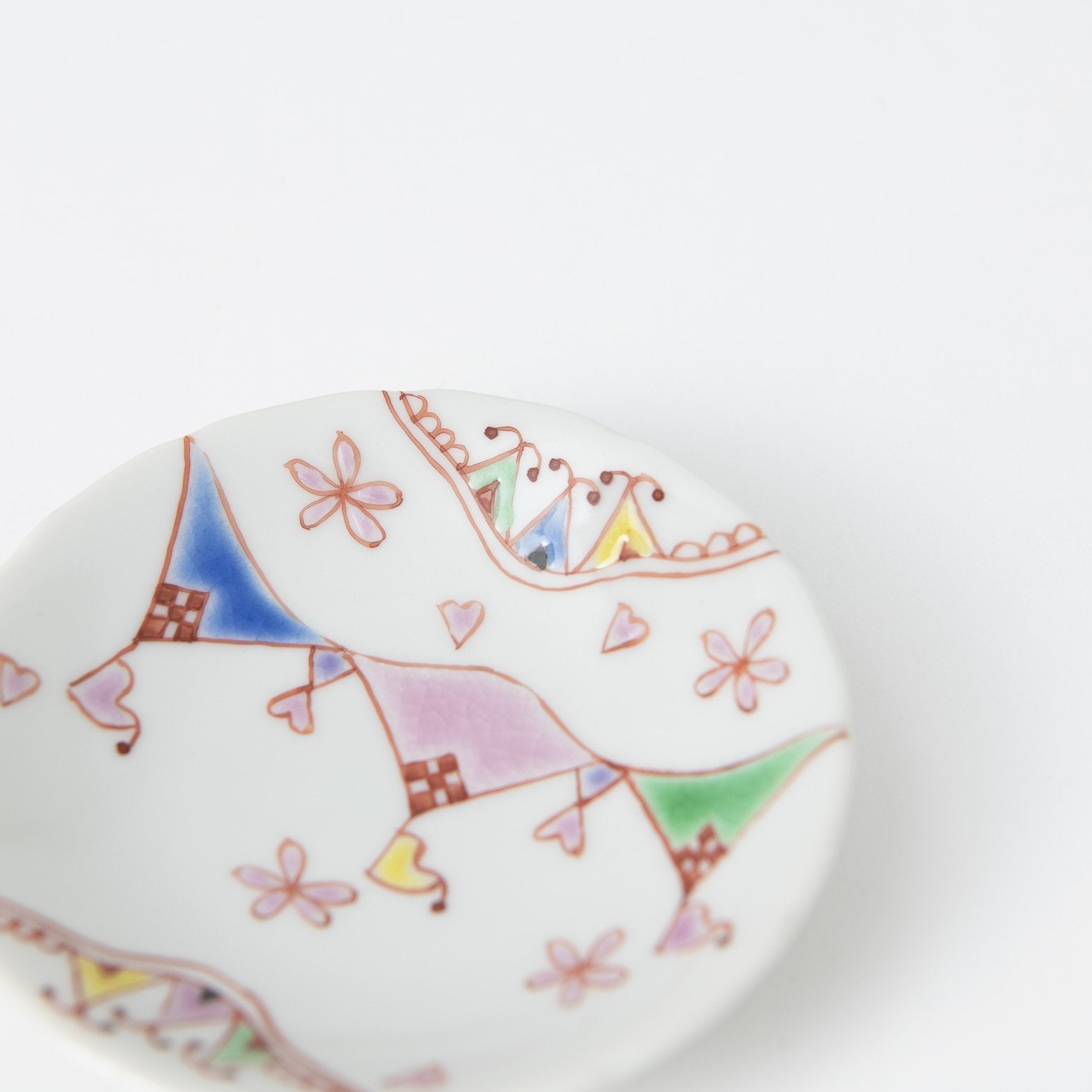 Ginshu Kiln Kutani Round Sauce Plate Set - MUSUBI KILN - Quality Japanese Tableware and Gift