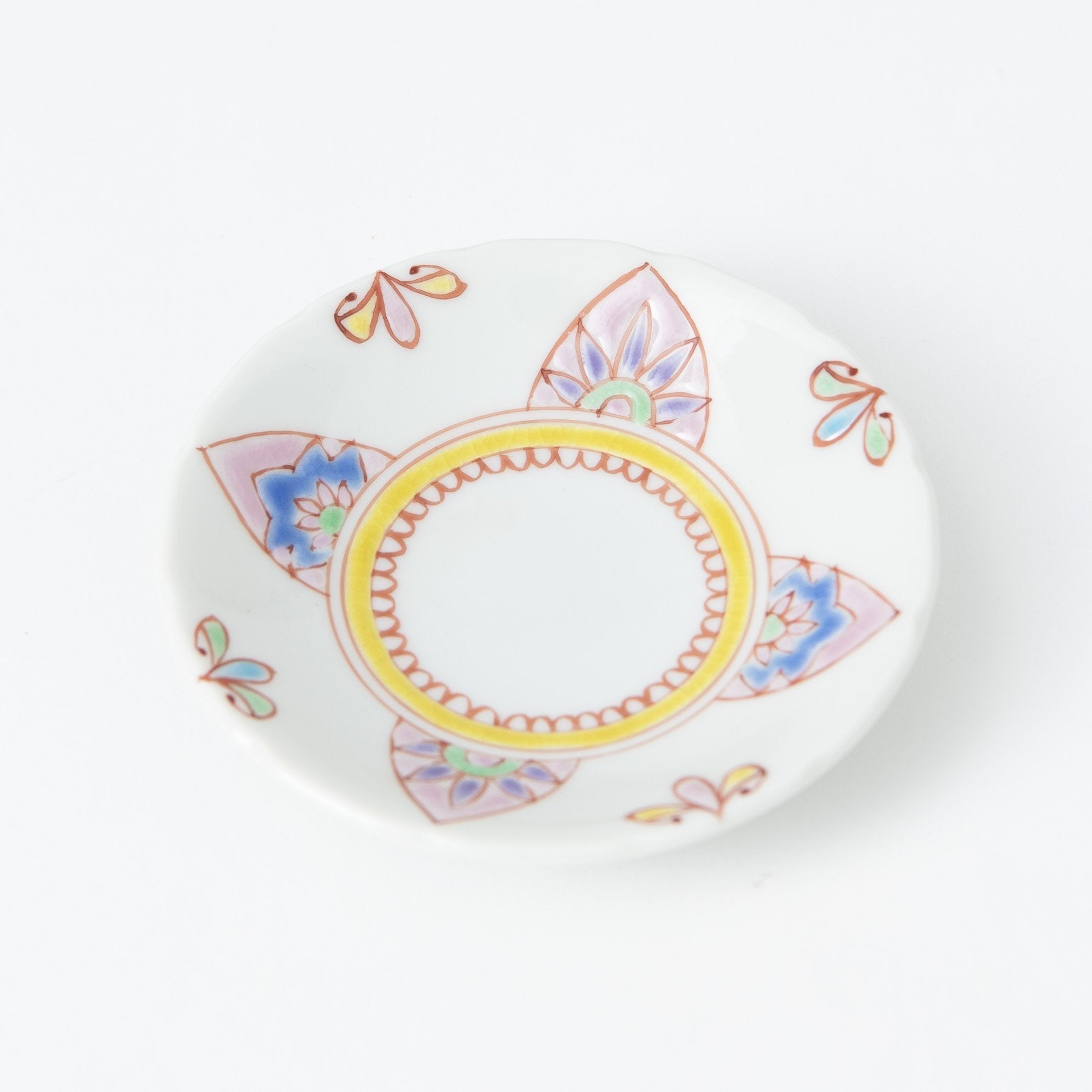 Ginshu Kiln Kutani Round Sauce Plate Set - MUSUBI KILN - Quality Japanese Tableware and Gift