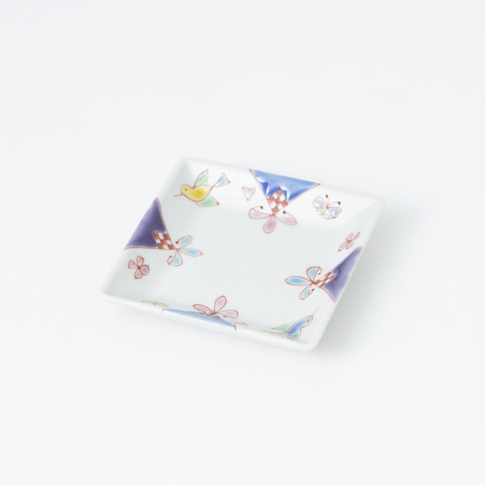 Ginshu Kiln Kutani Square Sauce Plate Set - MUSUBI KILN - Quality Japanese Tableware and Gift