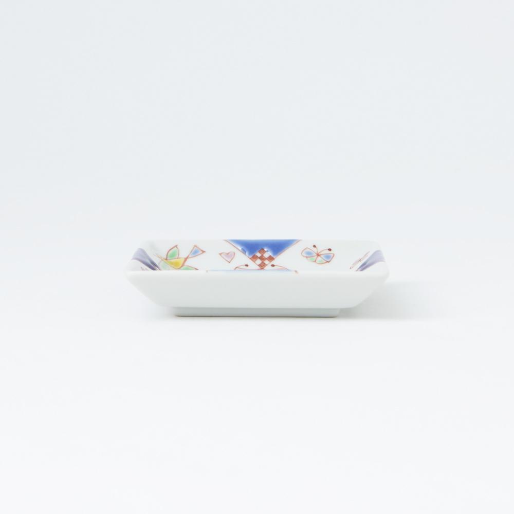 Ginshu Kiln Kutani Square Sauce Plate Set - MUSUBI KILN - Quality Japanese Tableware and Gift