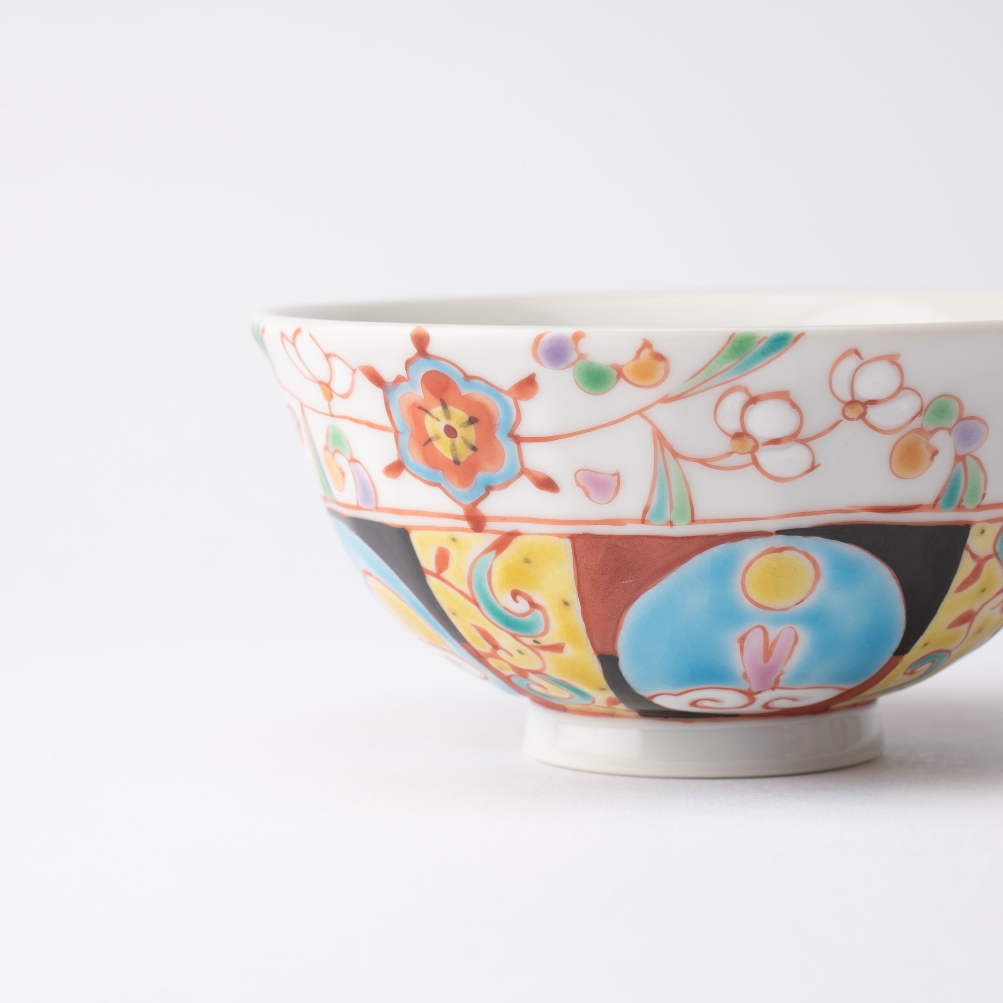 Ginshu Kiln Moonlight Night Kutani Japanese Rice Bowl - MUSUBI KILN - Quality Japanese Tableware and Gift
