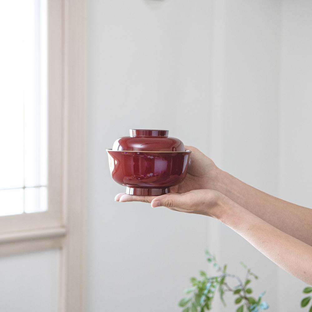 Gold Decoration Yamanaka Lacquerware Soup Bowl with lid - MUSUBI KILN - Quality Japanese Tableware and Gift