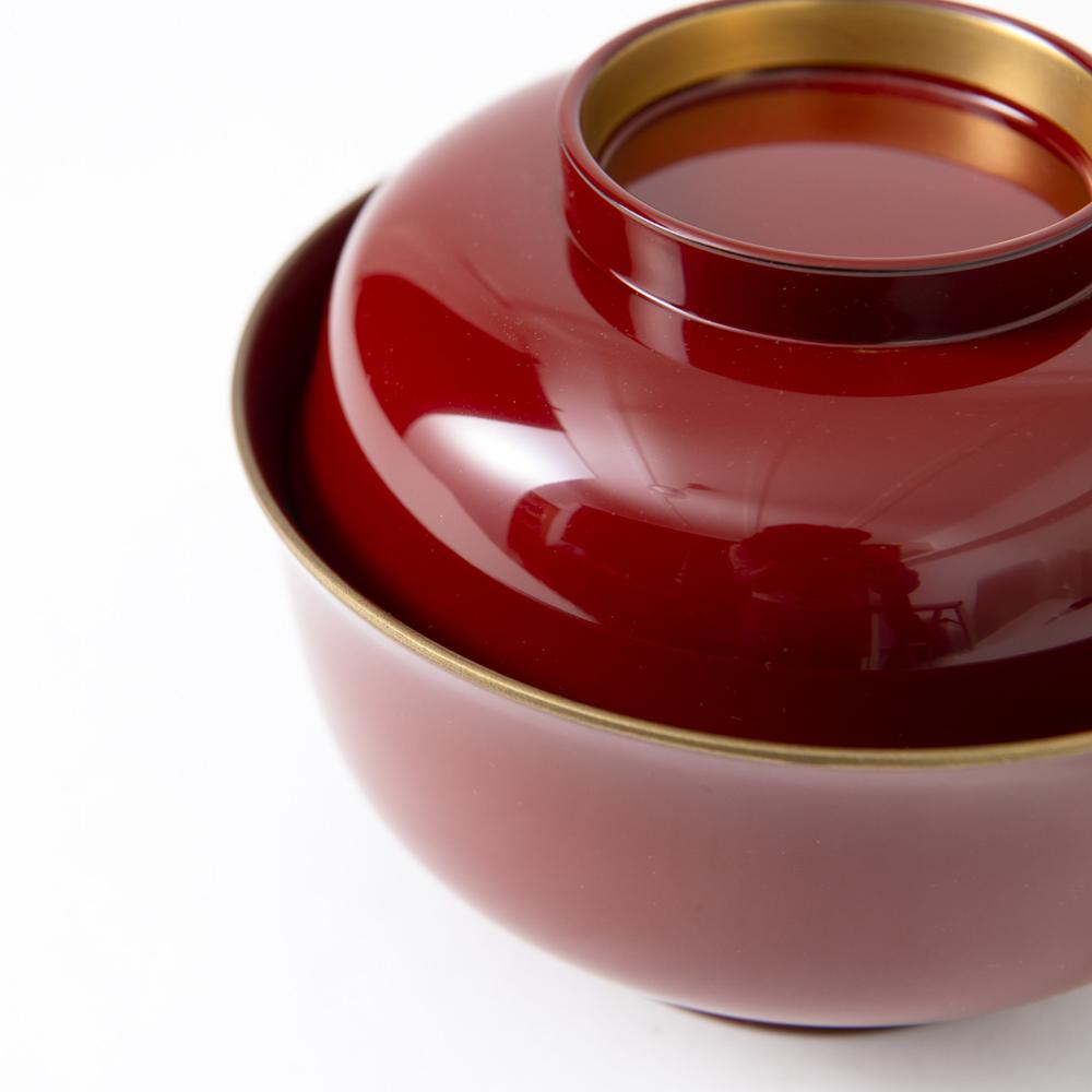 Gold Decoration Yamanaka Lacquerware Soup Bowl with lid - MUSUBI KILN - Quality Japanese Tableware and Gift