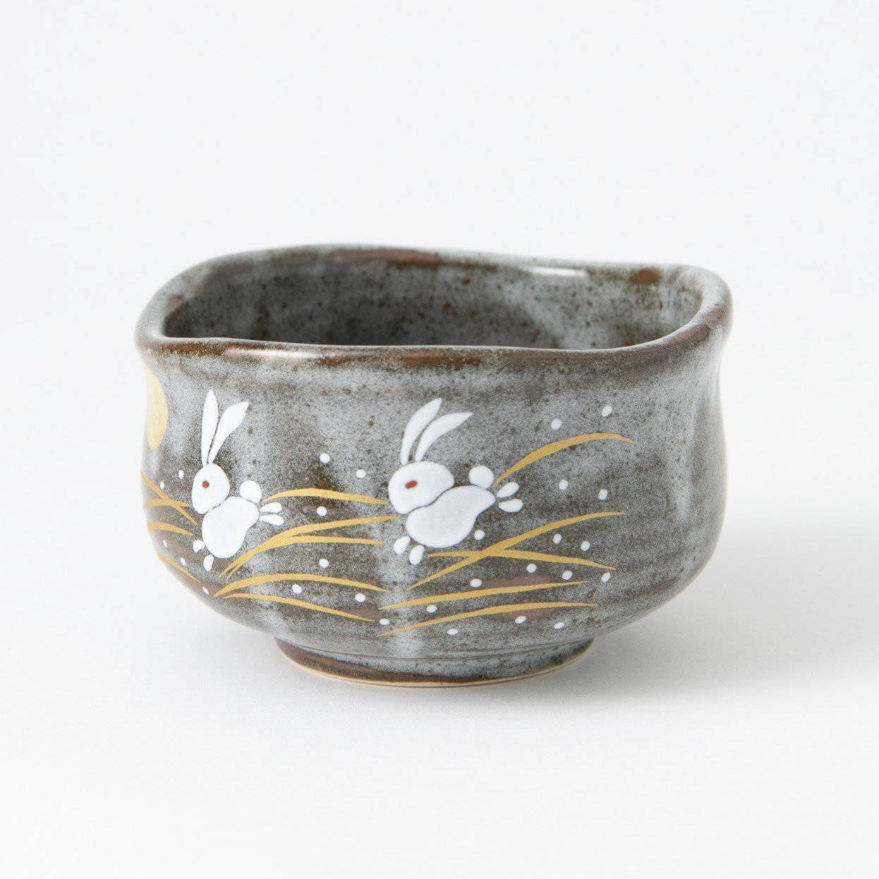 Golden Moon and Rabbit Kutani Matcha Bowl Chawan - MUSUBI KILN - Quality Japanese Tableware and Gift