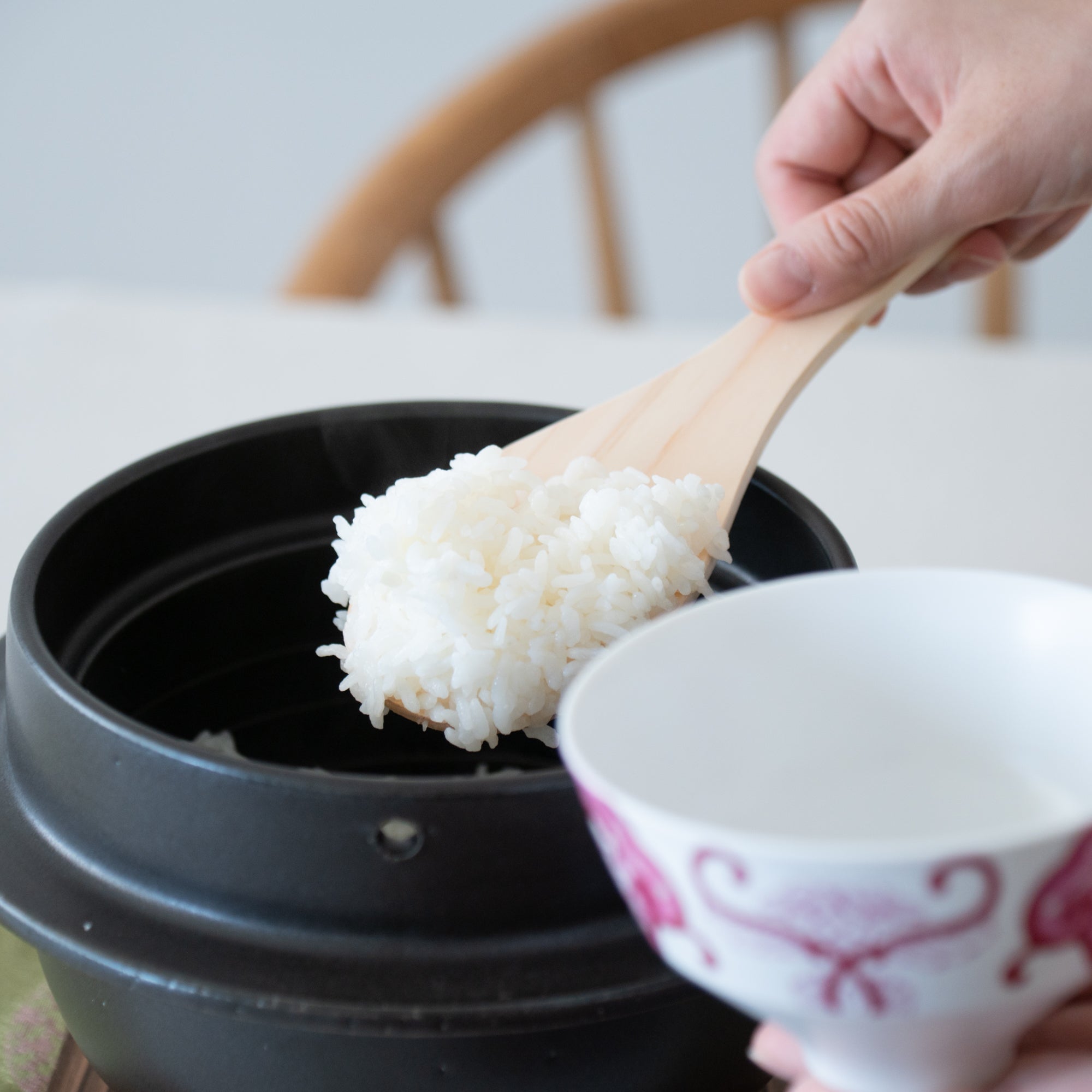 Hagama Banko Donabe Rice Cooker 3 Rice Cooker Cups (3 Gou) with Rice Scoop and Pot Mat - MUSUBI KILN - Quality Japanese Tableware and Gift