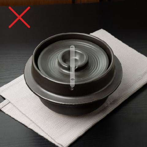 Hagama Banko Donabe Rice Cooker 3 Rice Cooker Cups (3 Gou) with Rice Scoop and Pot Mat - MUSUBI KILN - Quality Japanese Tableware and Gift