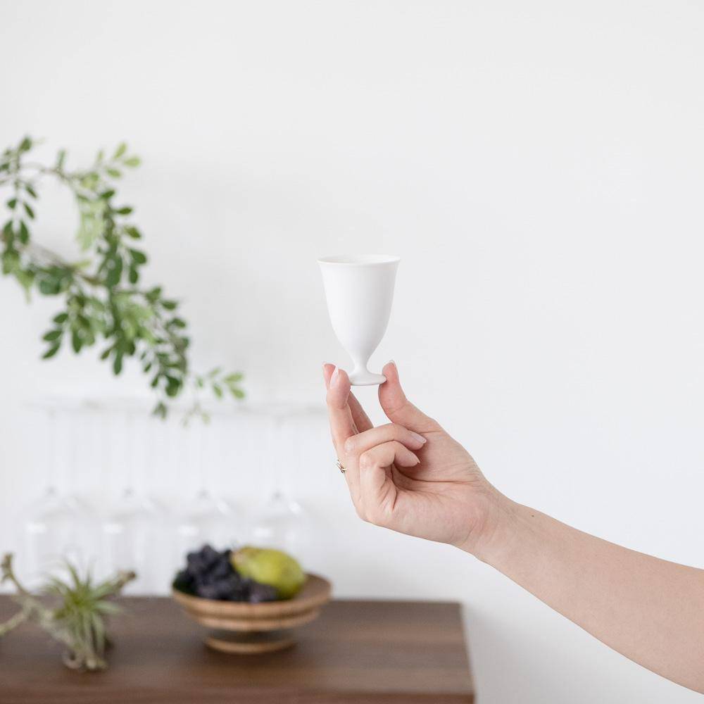 Hanasaka Blanc Rin Kutani Tall Sake Cup - MUSUBI KILN - Quality Japanese Tableware and Gift