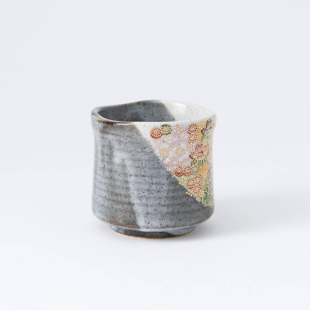 Hanazume Four Seasons Kutani Yunomi Japanese Teacup - MUSUBI KILN - Quality Japanese Tableware and Gift