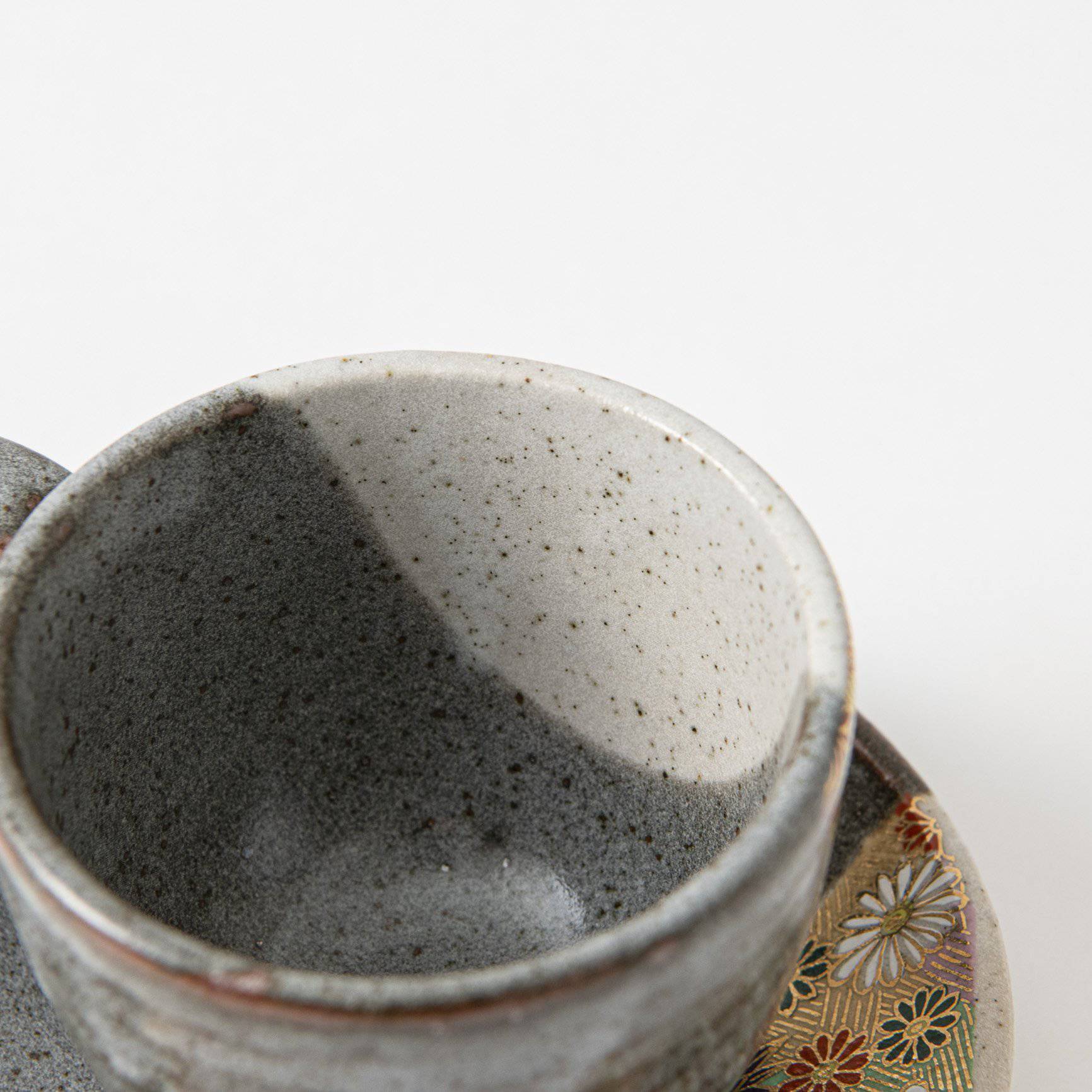 Hanazume Kutani Cup and Saucer - MUSUBI KILN - Quality Japanese Tableware and Gift