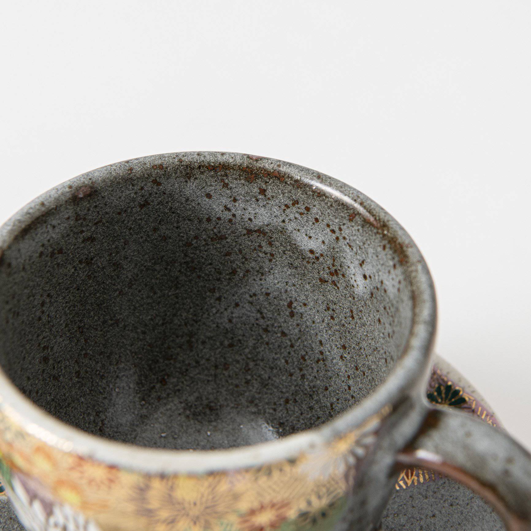 Hanazume Kutani Cup and Saucer - MUSUBI KILN - Quality Japanese Tableware and Gift