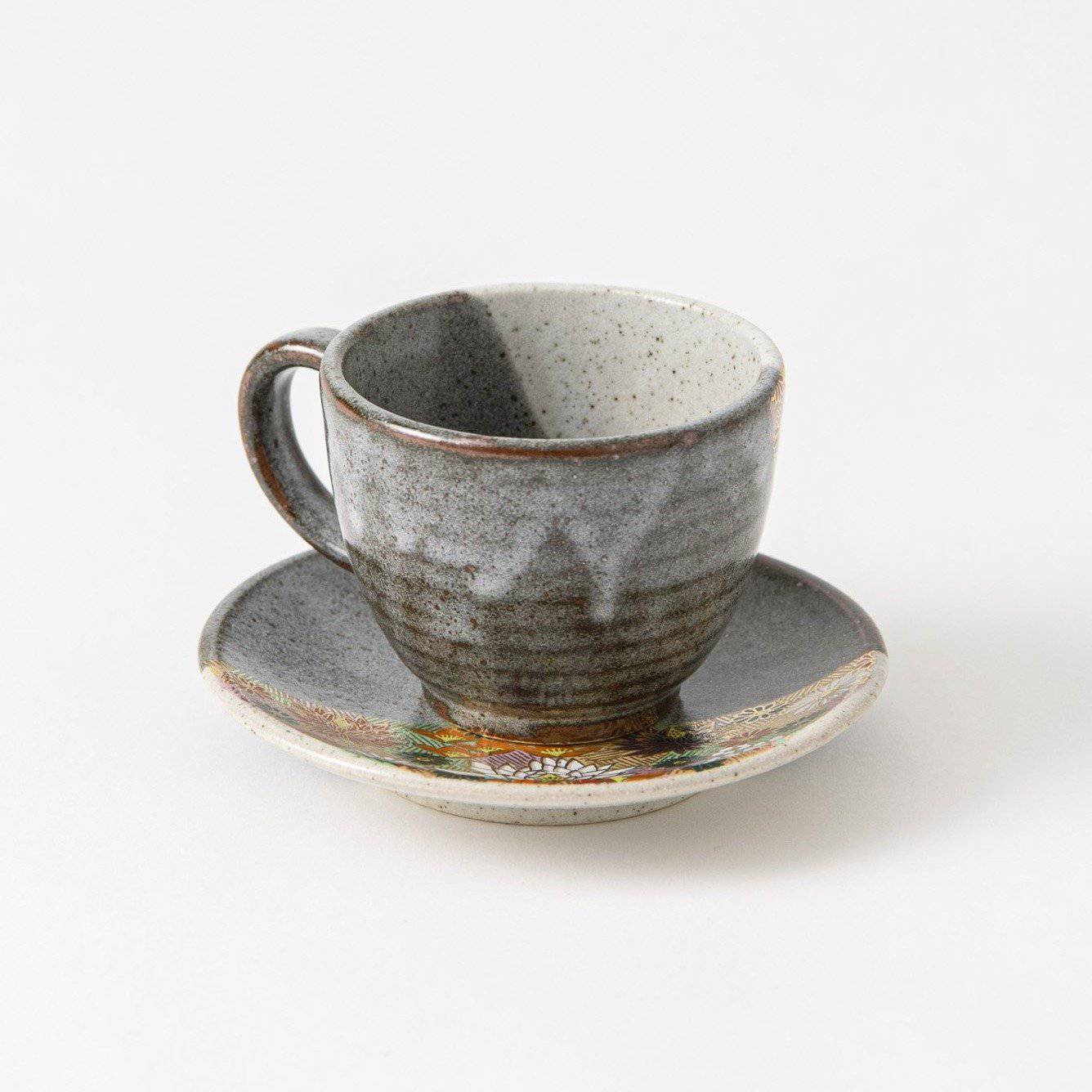 Hanazume Kutani Cup and Saucer - MUSUBI KILN - Quality Japanese Tableware and Gift
