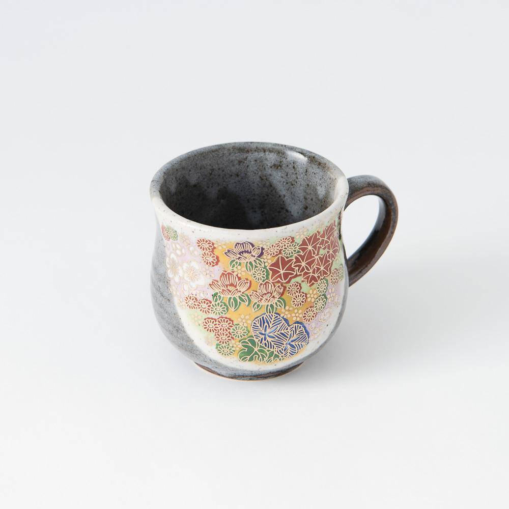 Hanazume Kutani Four Seasons Mug - MUSUBI KILN - Quality Japanese Tableware and Gift