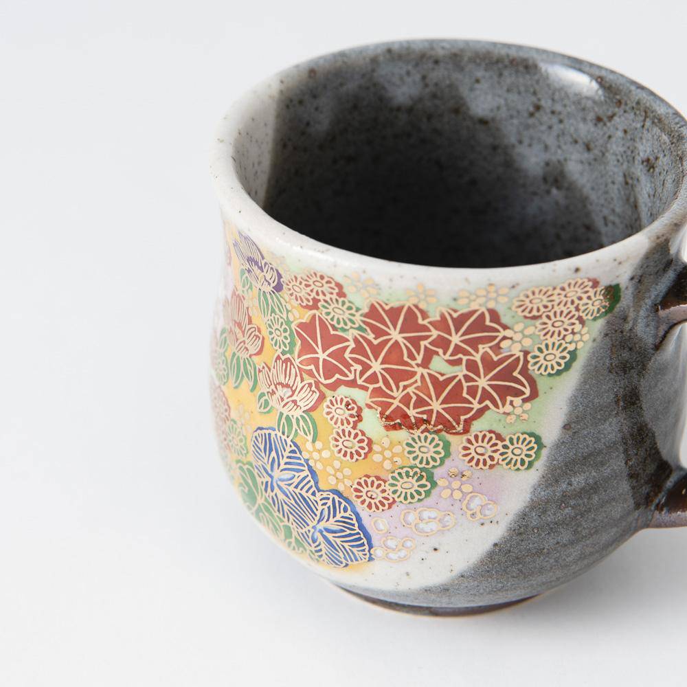 Hanazume Kutani Four Seasons Mug - MUSUBI KILN - Quality Japanese Tableware and Gift