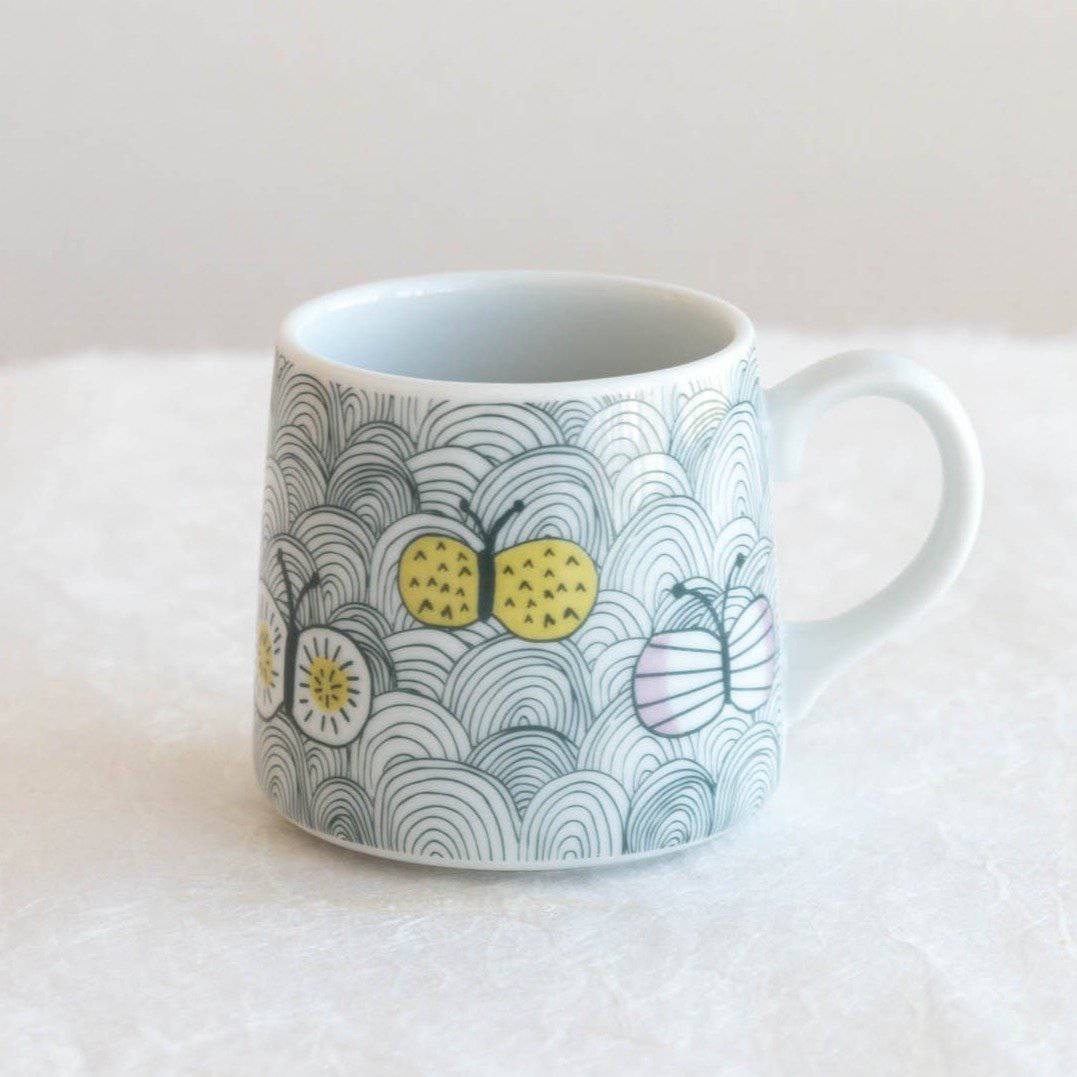 Harekutani Butterfly Kutani Mug - MUSUBI KILN - Quality Japanese Tableware and Gift