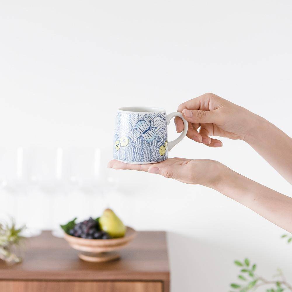 Harekutani Butterfly Kutani Mug - MUSUBI KILN - Quality Japanese Tableware and Gift