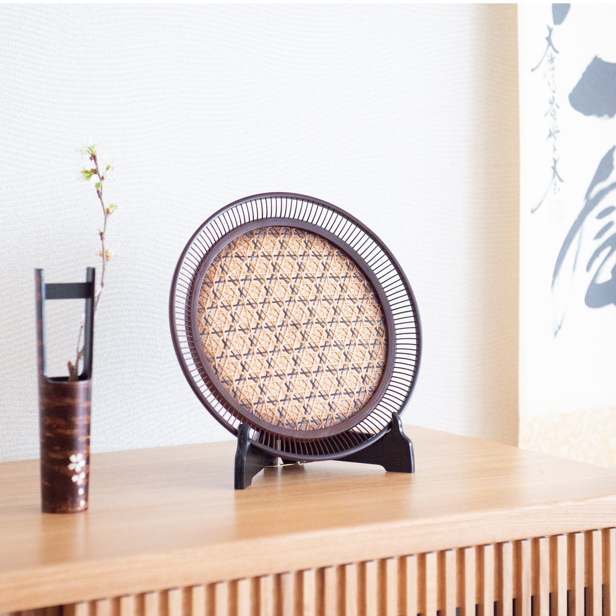 Hemp Leaf Suruga Bamboo Basketry Large Tray - MUSUBI KILN - Quality Japanese Tableware and Gift