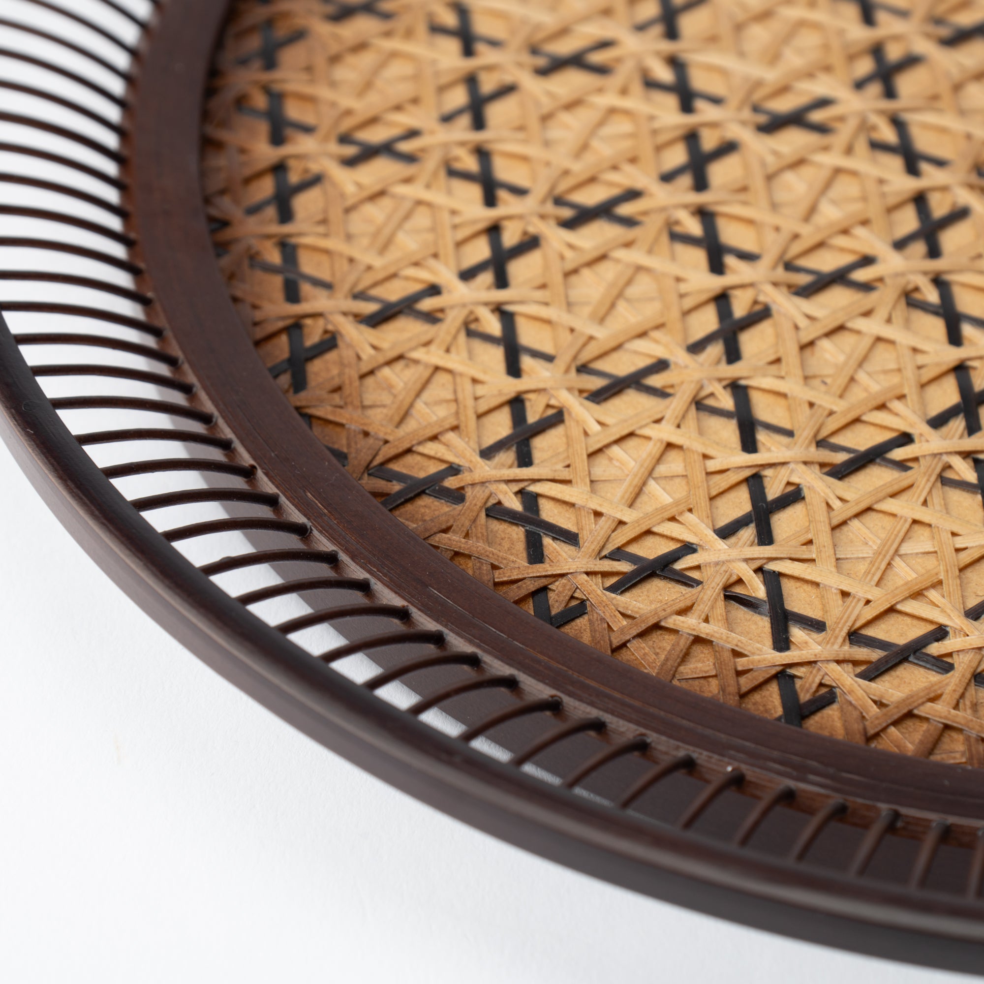 Hemp Leaf Suruga Bamboo Basketry Large Tray - MUSUBI KILN - Quality Japanese Tableware and Gift