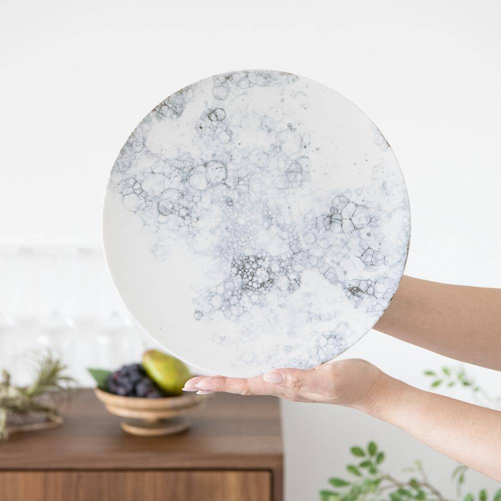 Hibino Ecume Mino Ware Round Plate 11in - MUSUBI KILN - Quality Japanese Tableware and Gift