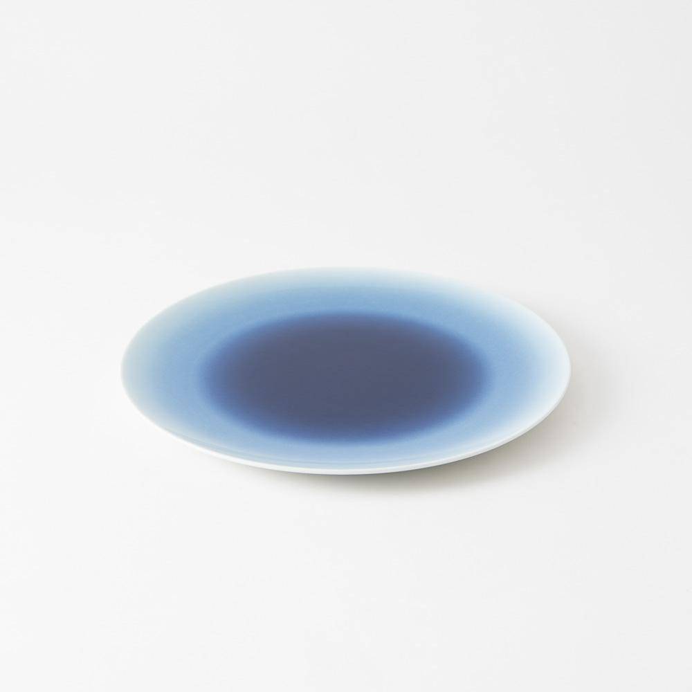 Hibino Land Blue Mino Ware Round Plate L - MUSUBI KILN - Quality Japanese Tableware and Gift