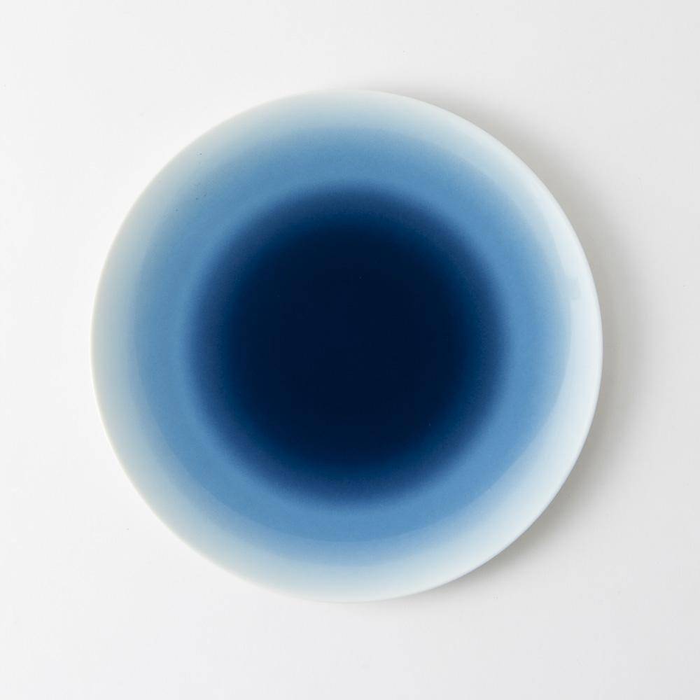 Hibino Land Blue Mino Ware Round Plate M - MUSUBI KILN - Quality Japanese Tableware and Gift
