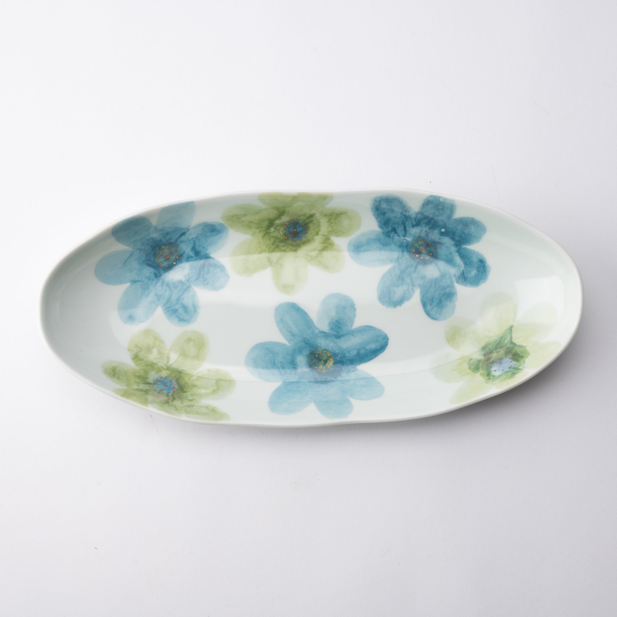 Higashi Kiln Light Fleur Tobe Long Deep Plate - MUSUBI KILN - Quality Japanese Tableware and Gift