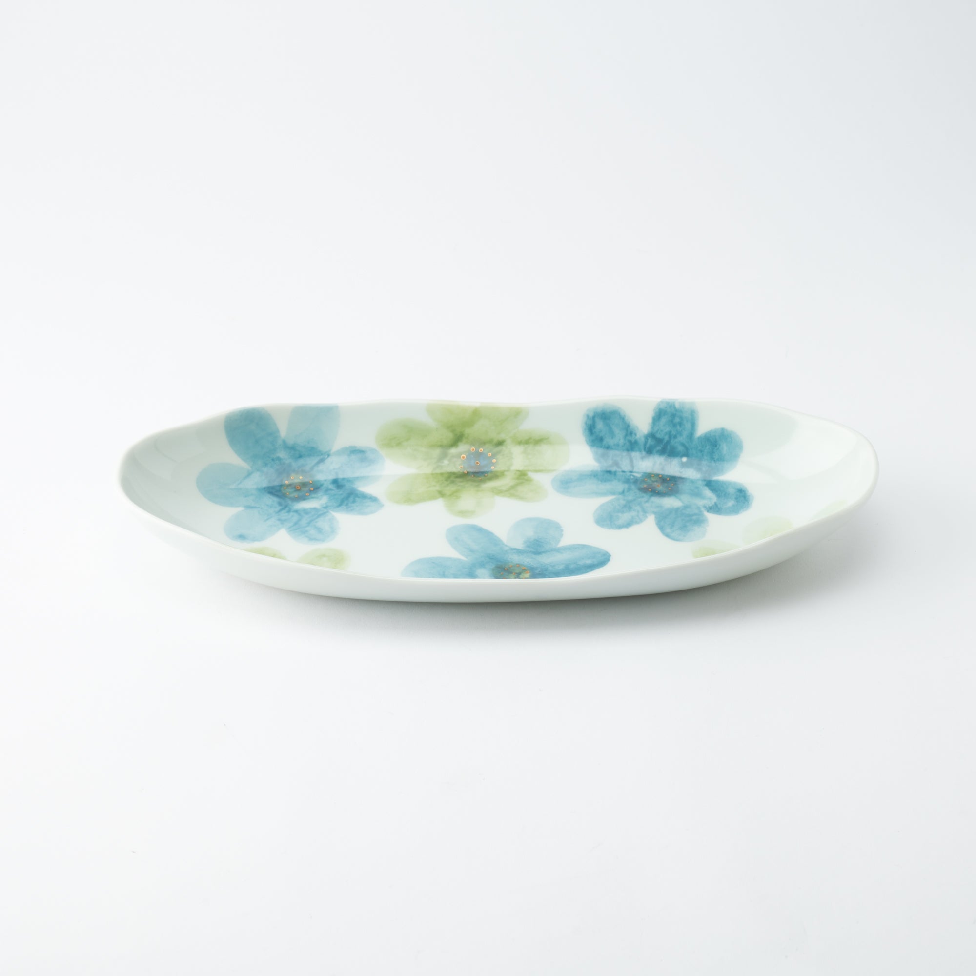 Higashi Kiln Light Fleur Tobe Long Deep Plate - MUSUBI KILN - Quality Japanese Tableware and Gift