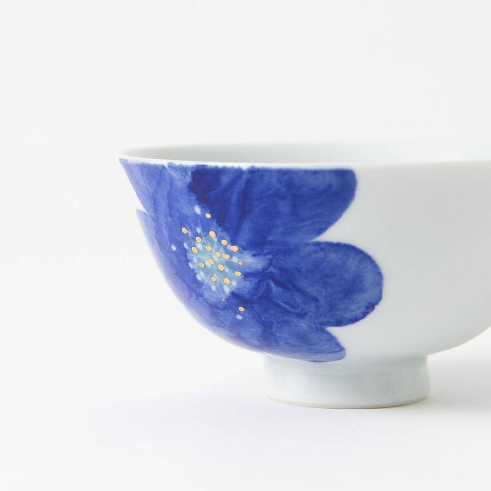 Higashi Kiln P.S. Blue Tobe Japanese Rice Bowl - MUSUBI KILN - Quality Japanese Tableware and Gift