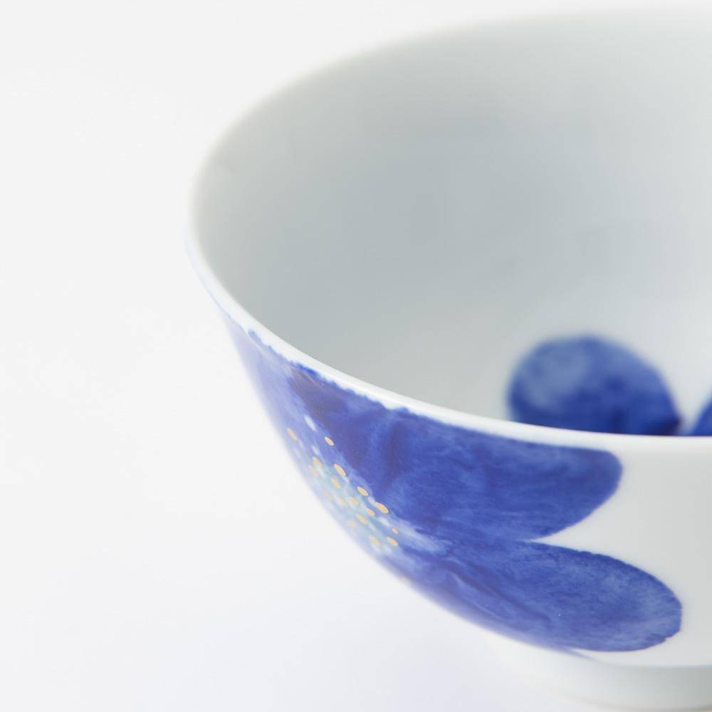 Higashi Kiln P.S. Blue Tobe Japanese Rice Bowl - MUSUBI KILN - Quality Japanese Tableware and Gift