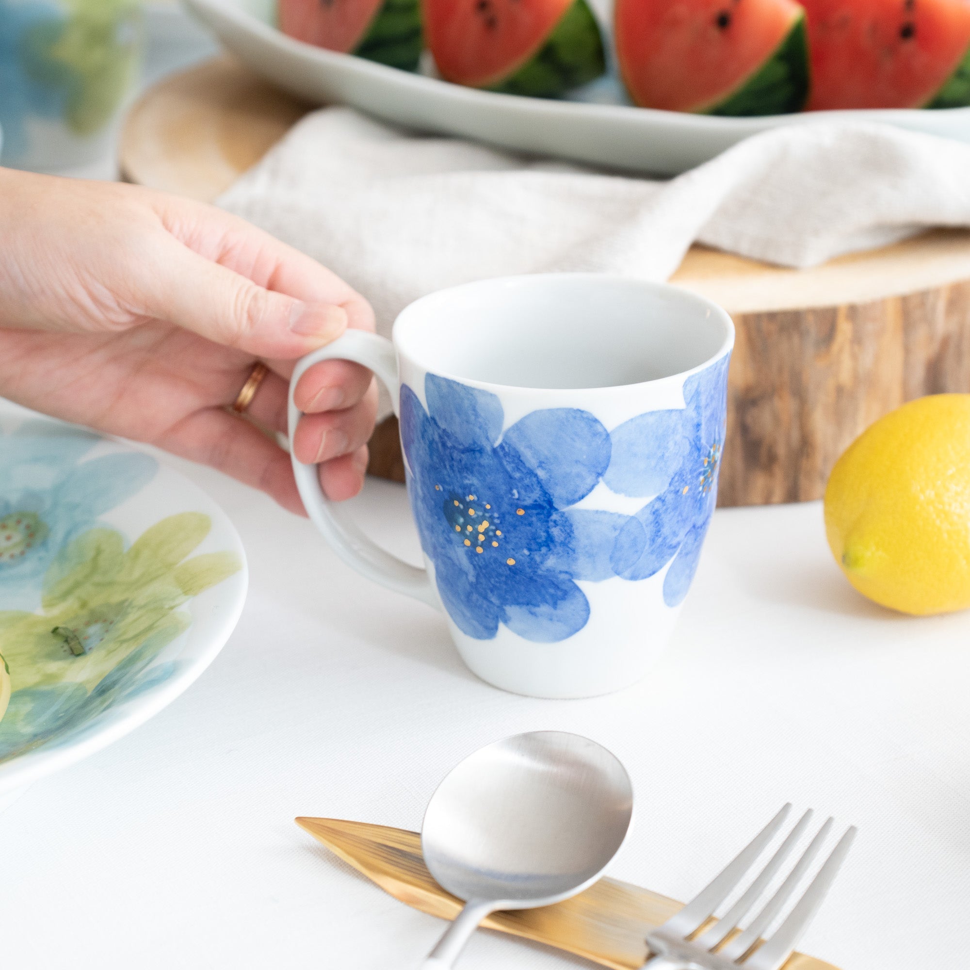 Higashi Kiln P.S. Blue Tobe Mug - MUSUBI KILN - Quality Japanese Tableware and Gift