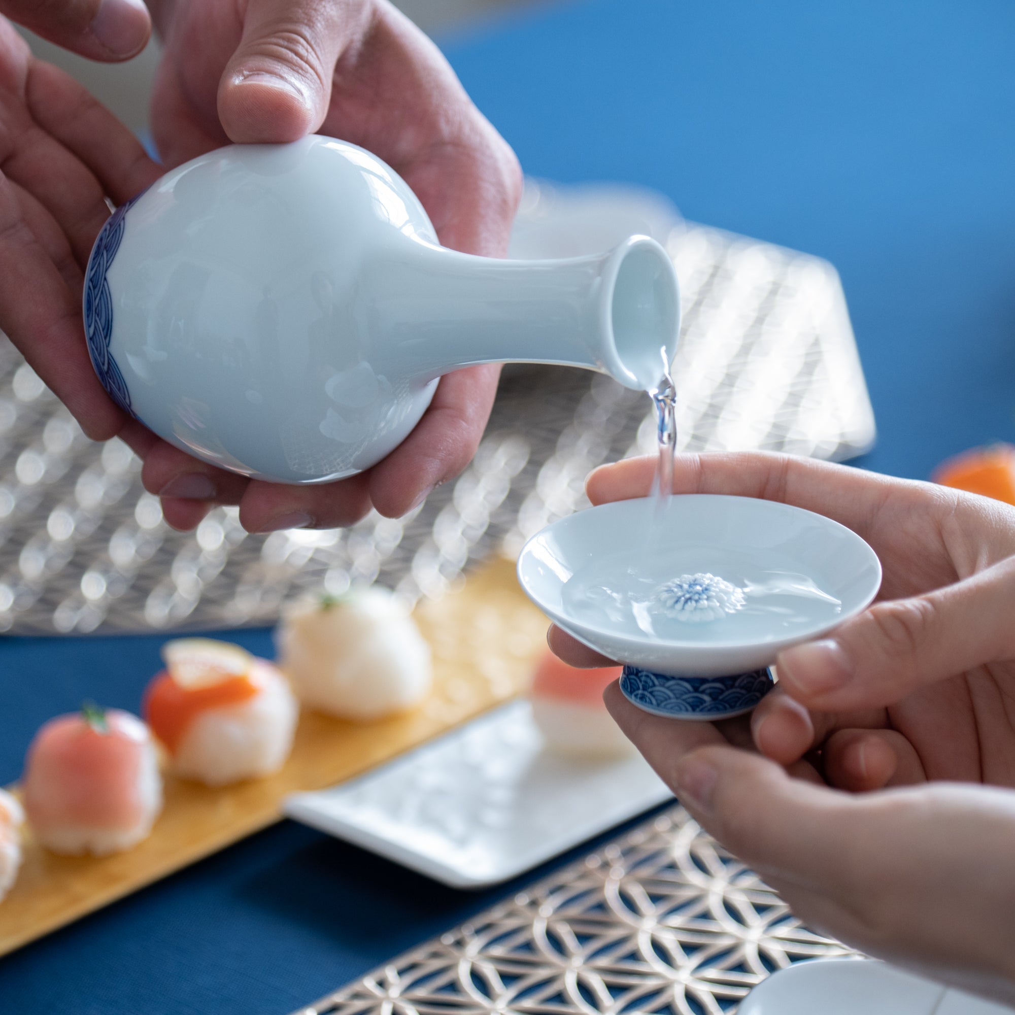 Hirado Dimple Mikawachi Ware Tokkuri Sake Carafe - MUSUBI KILN - Quality Japanese Tableware and Gift