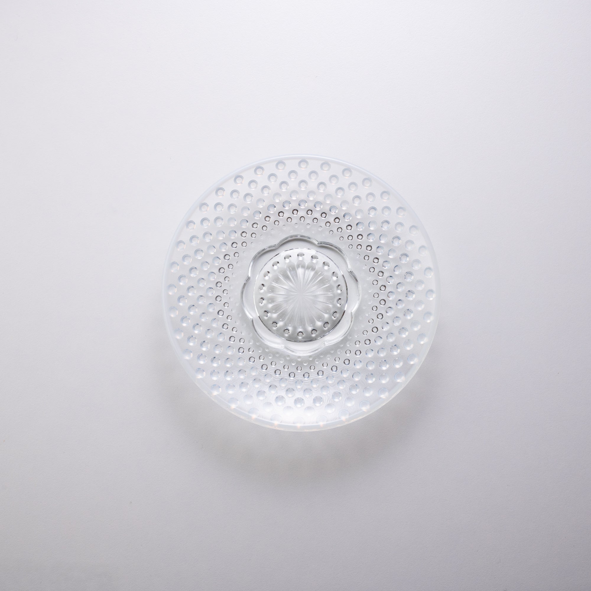 Hirota Arare Pattern Edo Glass Round Plate - MUSUBI KILN - Quality Japanese Tableware and Gift