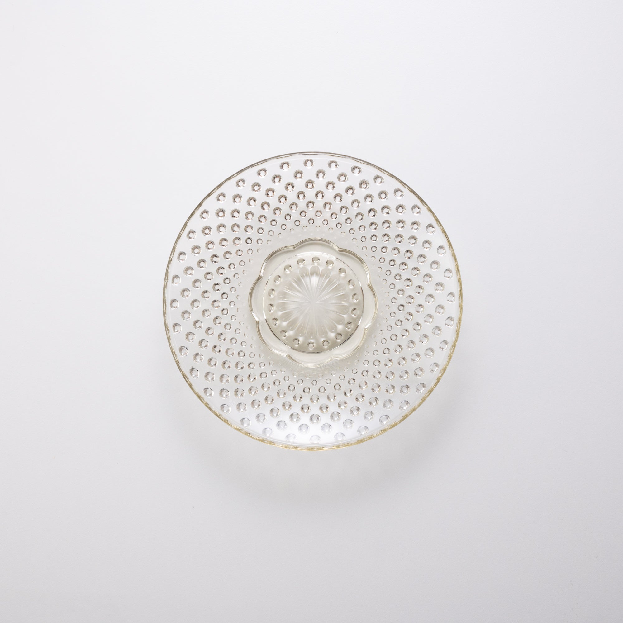 Hirota Arare Pattern Edo Glass Round Plate - MUSUBI KILN - Quality Japanese Tableware and Gift