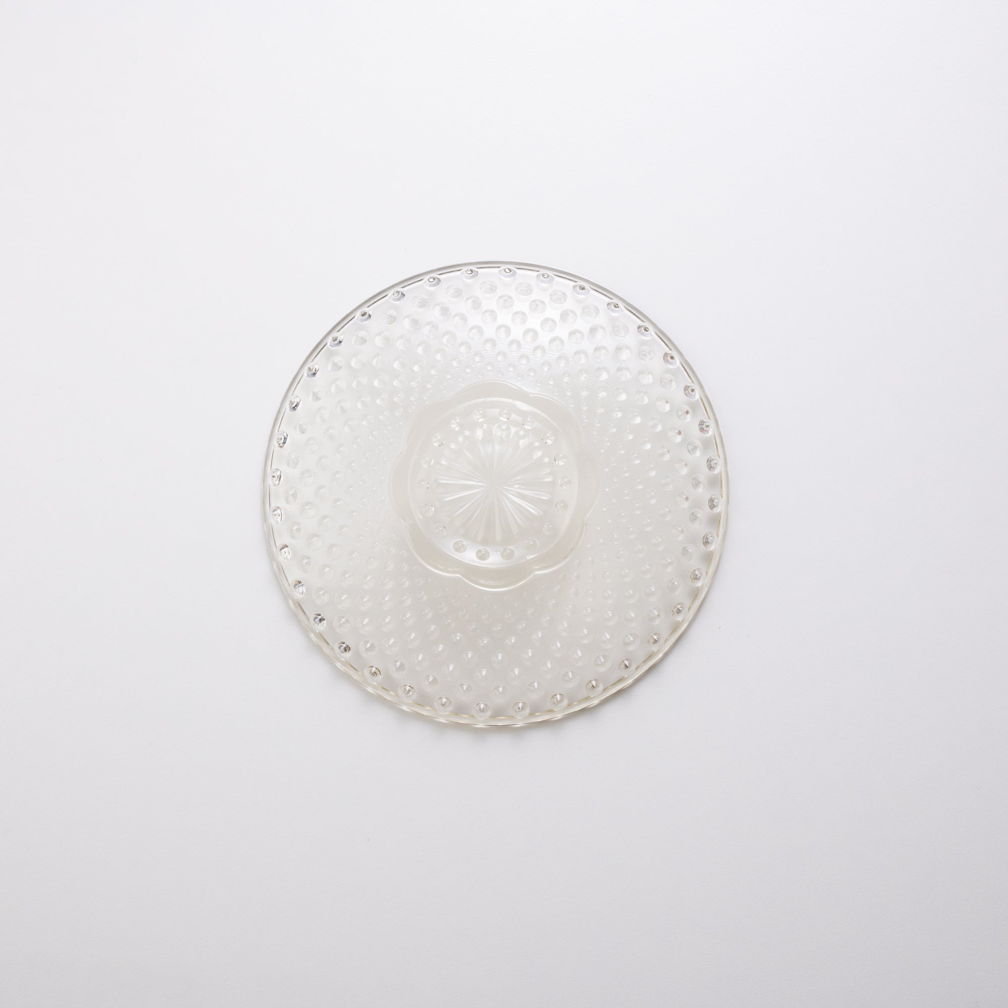 Hirota Arare Pattern Edo Glass Round Plate - MUSUBI KILN - Quality Japanese Tableware and Gift