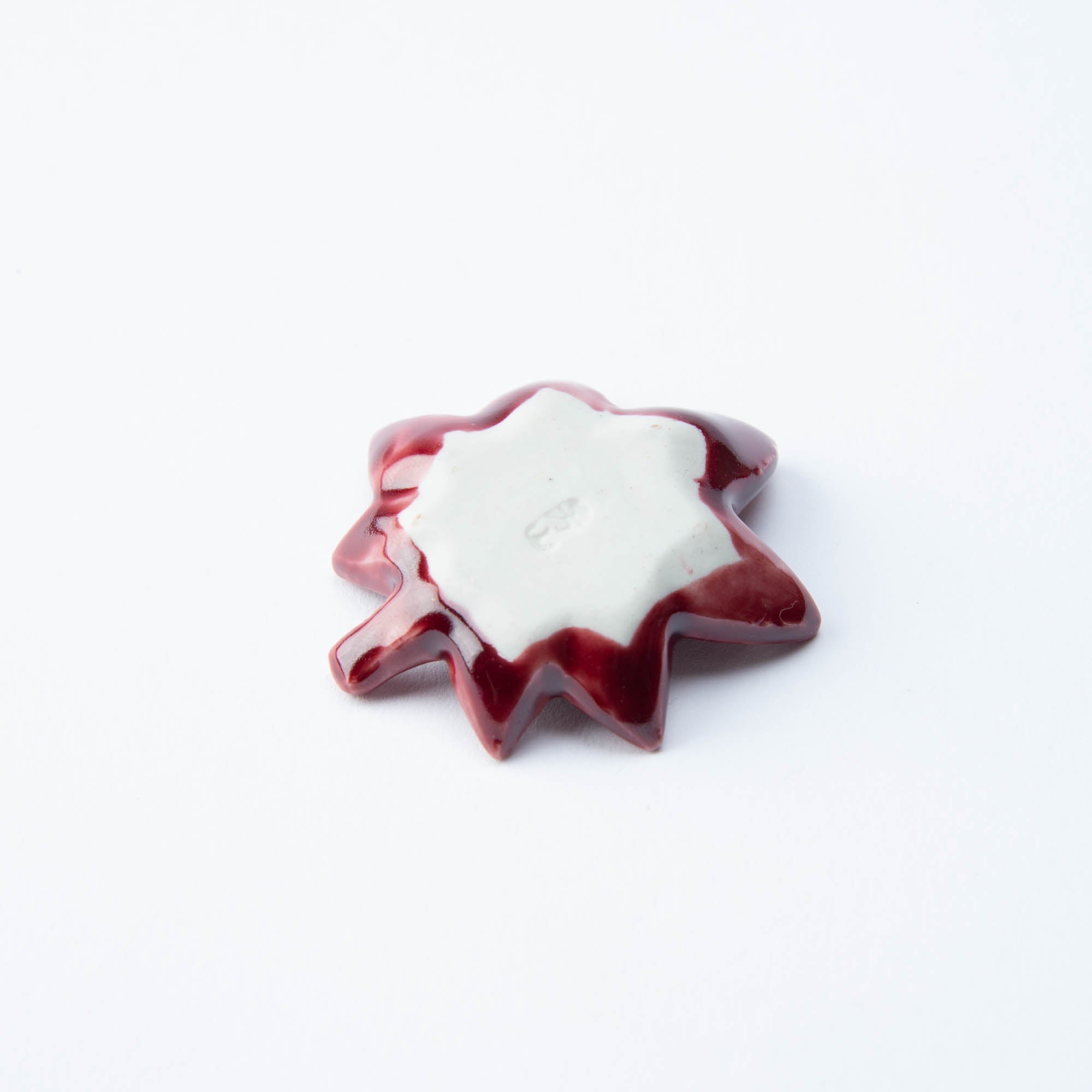 Hozan Kiln Red Autumn Leaves Kyo Ware Chopstick Rest Set - MUSUBI KILN - Quality Japanese Tableware and Gift