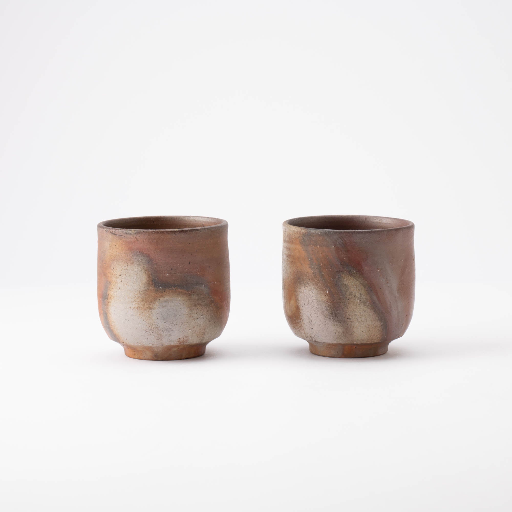 Hozan Kiln Sangiri Bizen Ware Japanese Teacup Pair - MUSUBI KILN - Quality Japanese Tableware and Gift