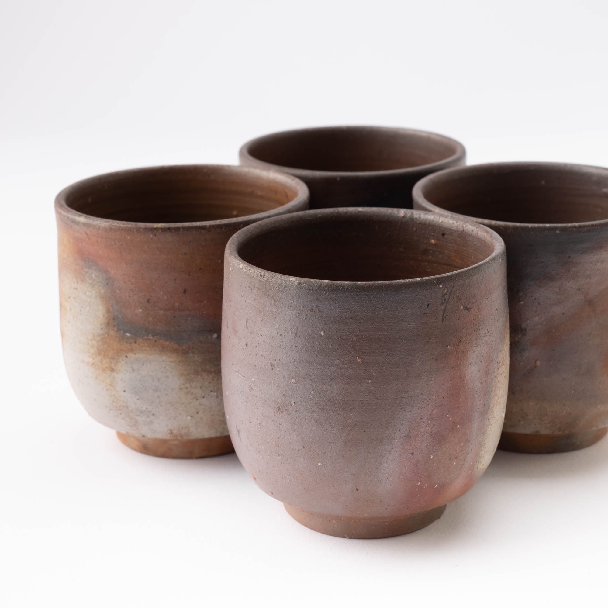 Hozan Kiln Sangiri Bizen Ware Japanese Teacup Pair - MUSUBI KILN - Quality Japanese Tableware and Gift