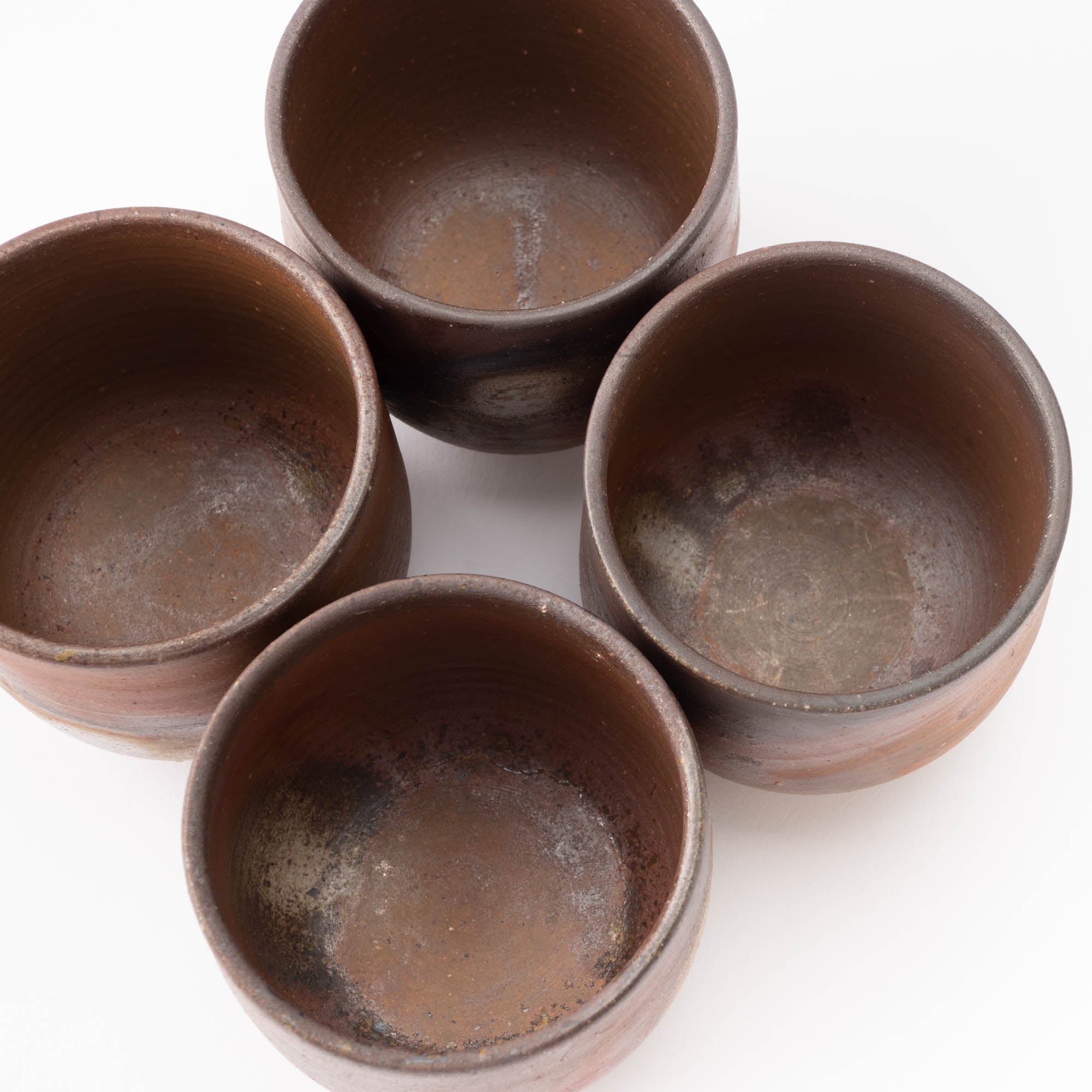 Hozan Kiln Sangiri Bizen Ware Japanese Teacup Pair - MUSUBI KILN - Quality Japanese Tableware and Gift