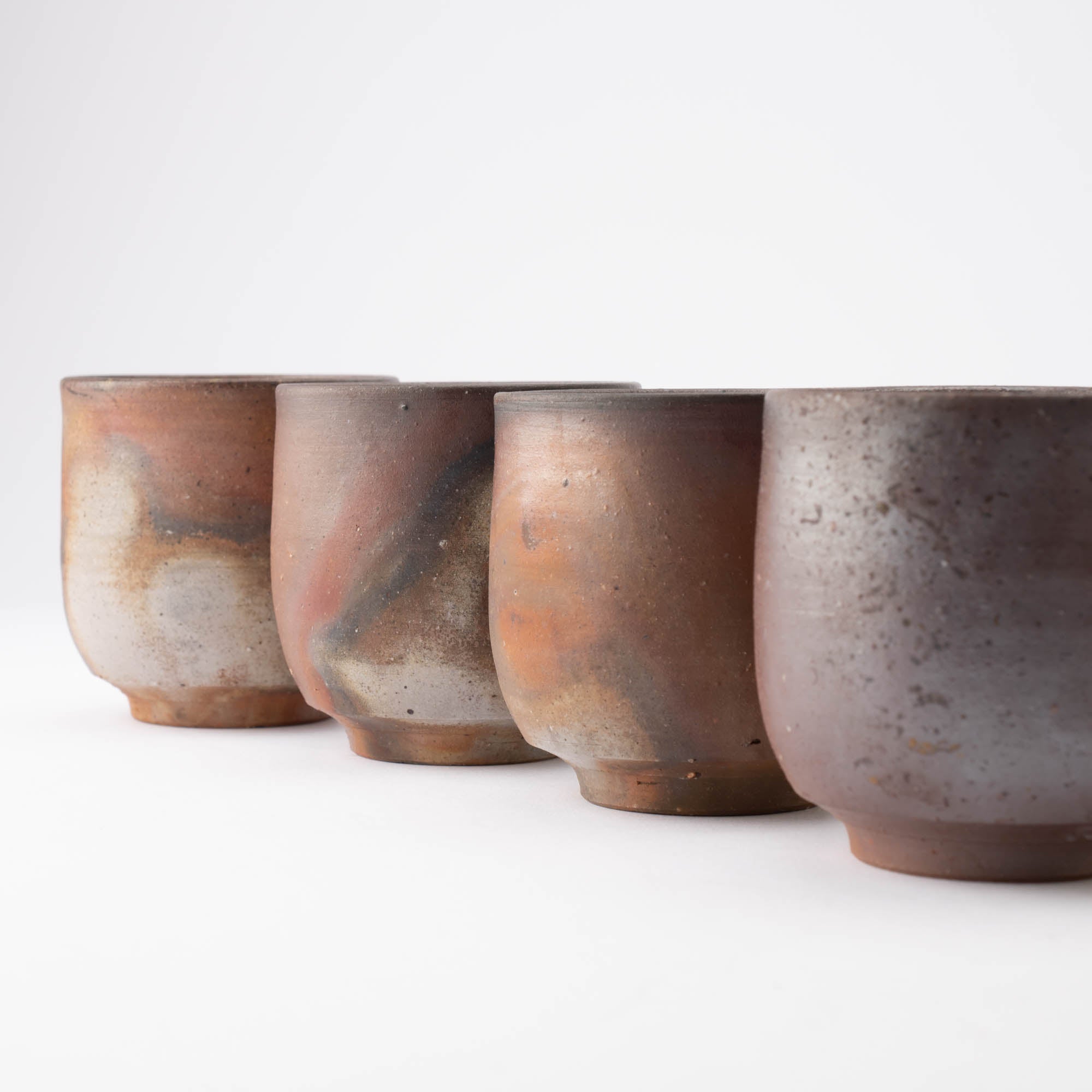 Hozan Kiln Sangiri Bizen Ware Japanese Teacup Pair - MUSUBI KILN - Quality Japanese Tableware and Gift