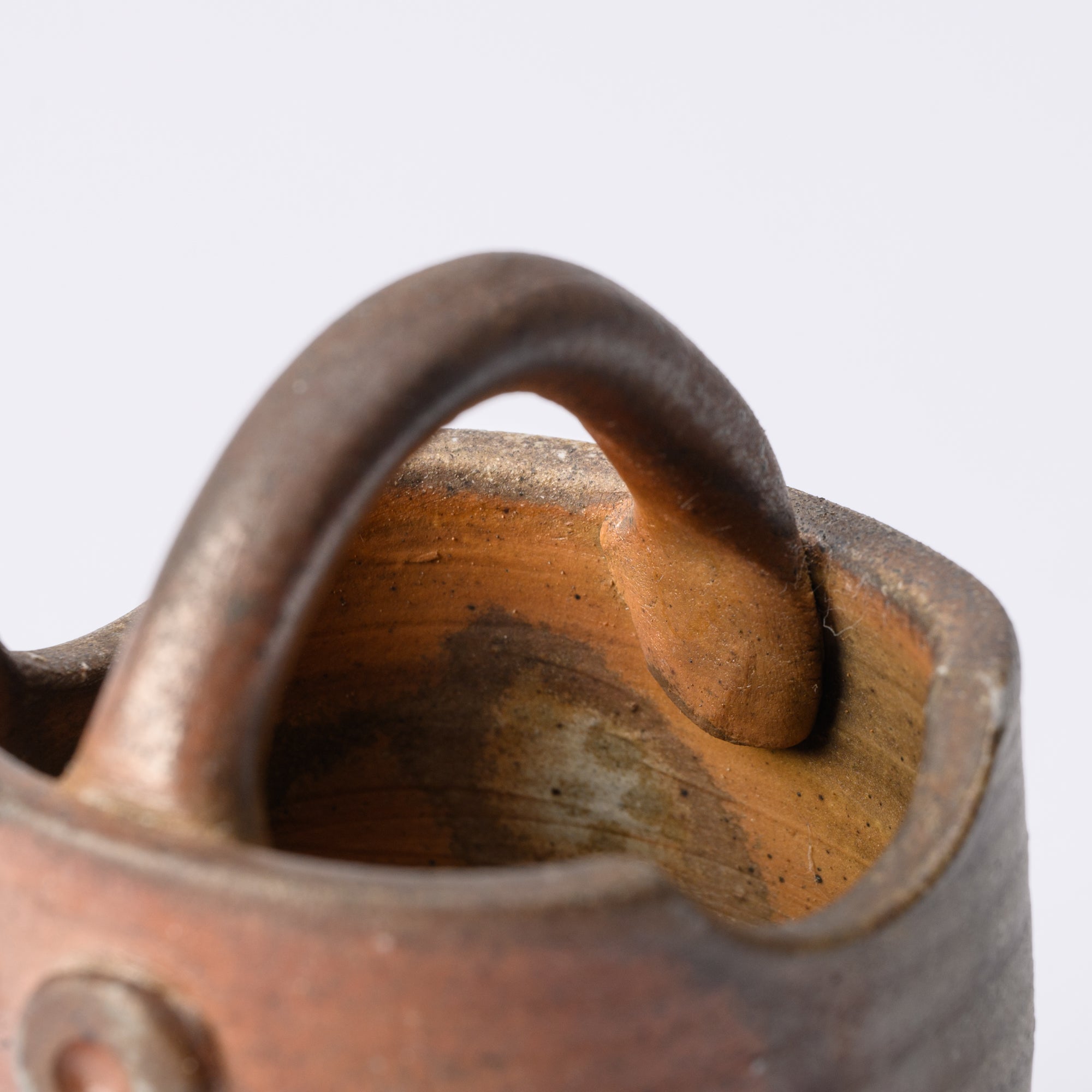 Hozan Kiln Sangiri Bizen Ware Toothpick Holder with Handle - MUSUBI KILN - Quality Japanese Tableware and Gift