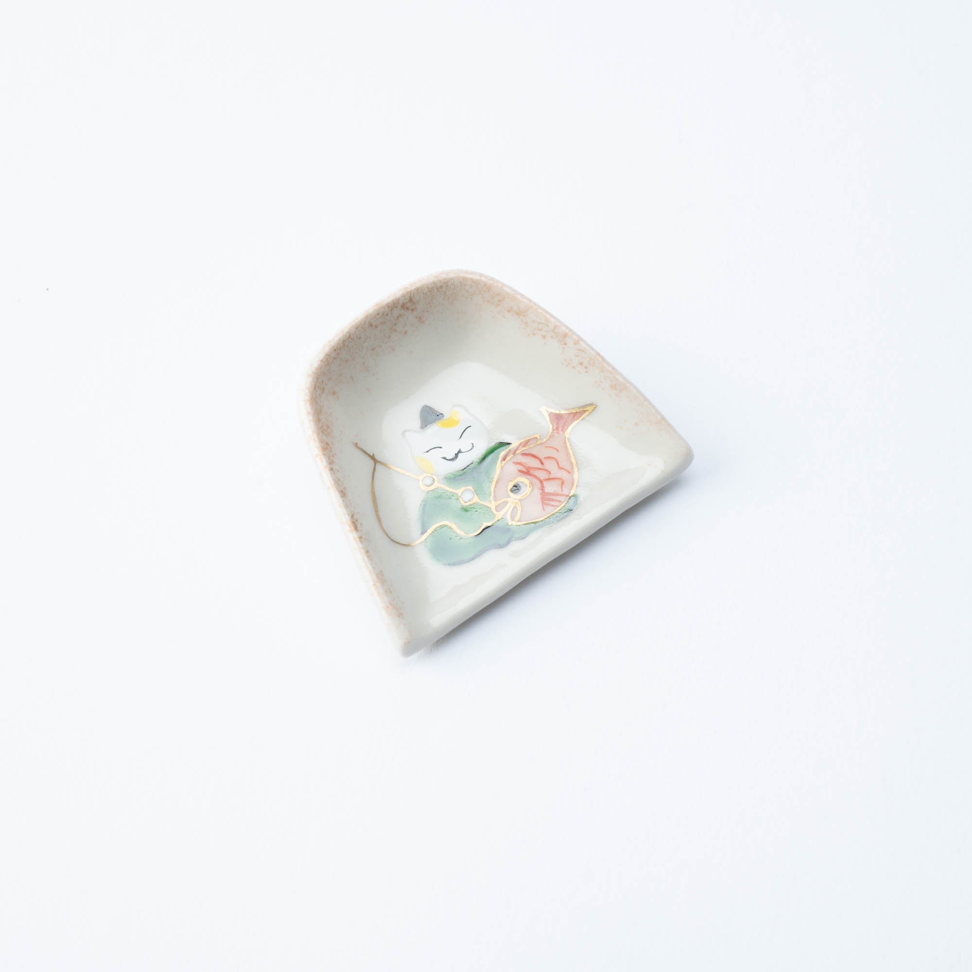 Hozan Kiln Twin Lucky Gods Cats Kyo Ware Chopstick Rest Set - MUSUBI KILN - Quality Japanese Tableware and Gift